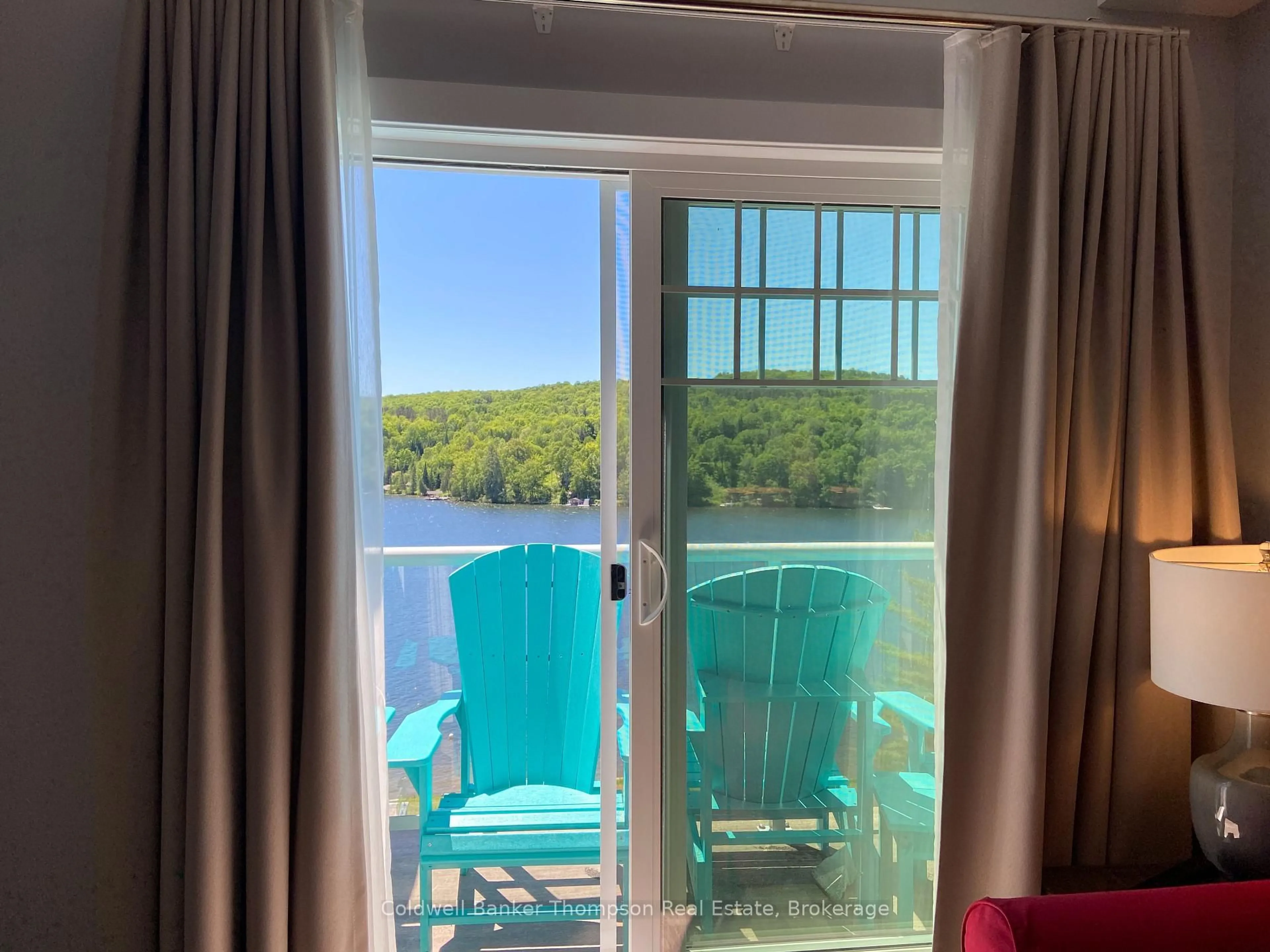 Balcony in the apartment, water/lake/river/ocean view for 25 PEN LAKE POINT Rd #409, Huntsville Ontario P1H 1A9