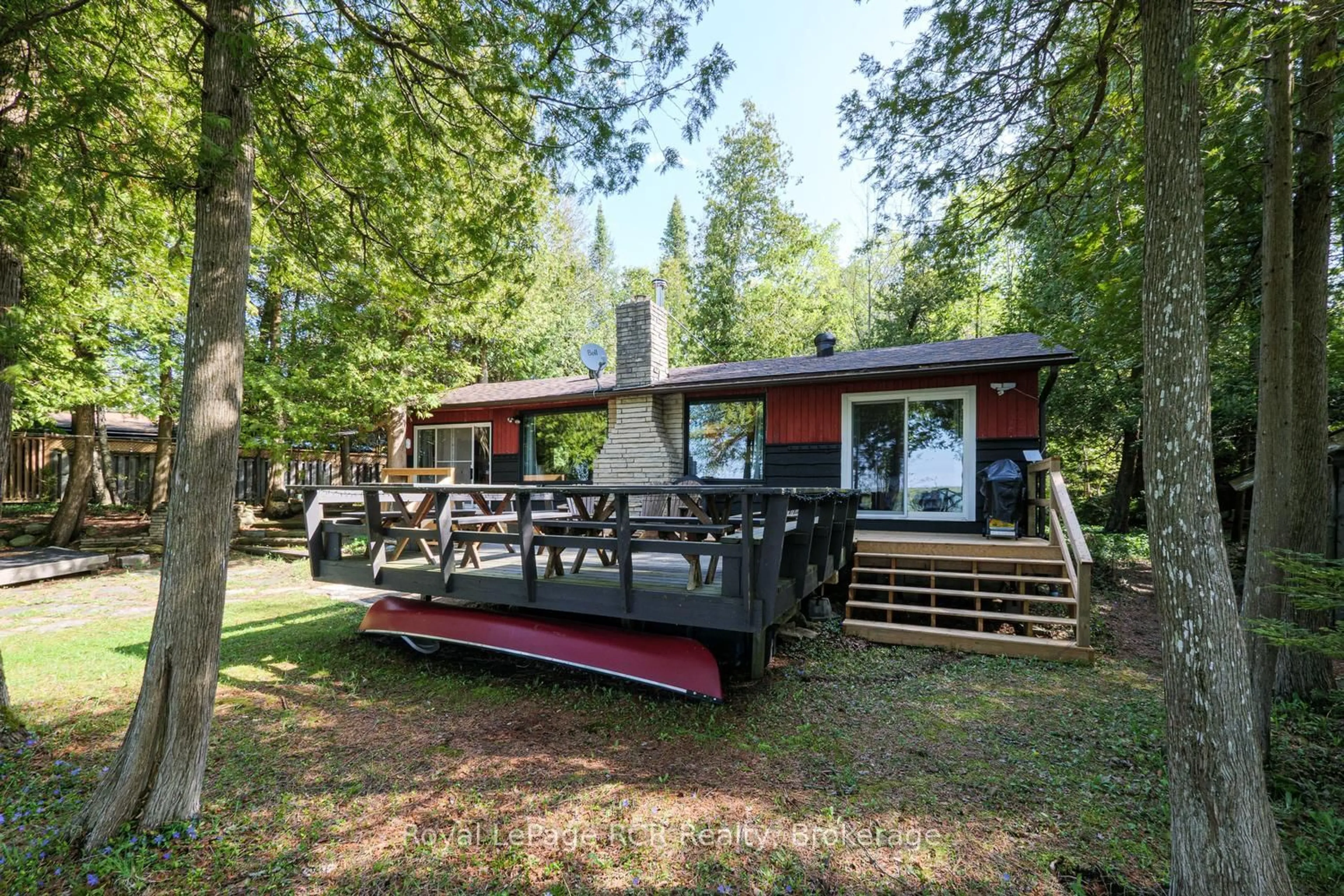 Patio, forest/trees view for 90 Berford Park Rd, South Bruce Peninsula Ontario N0H 2T0
