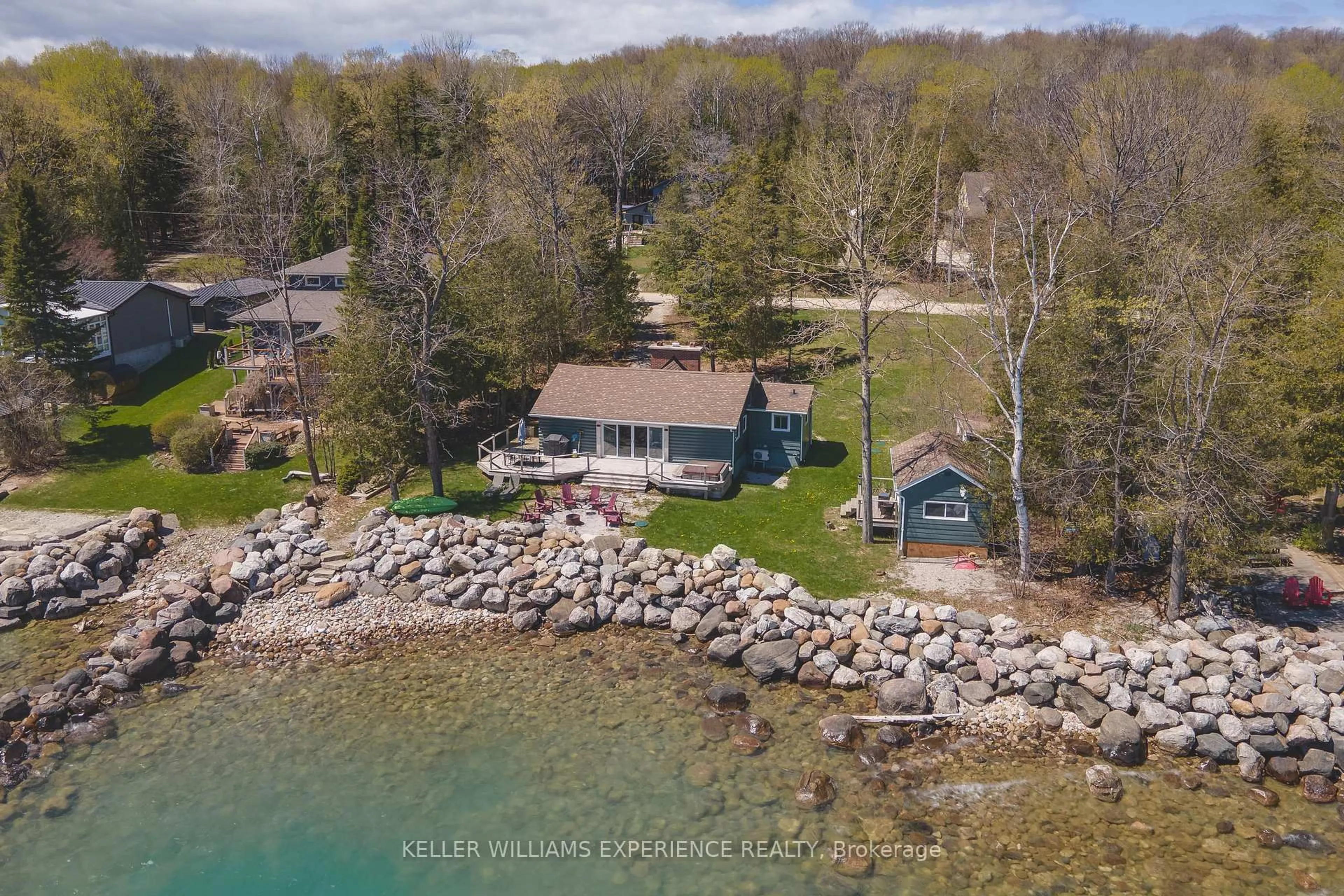 A pic from outside/outdoor area/front of a property/back of a property/a pic from drone, water/lake/river/ocean view for 349 Cedar Ave, Meaford Ontario N4L 1W5