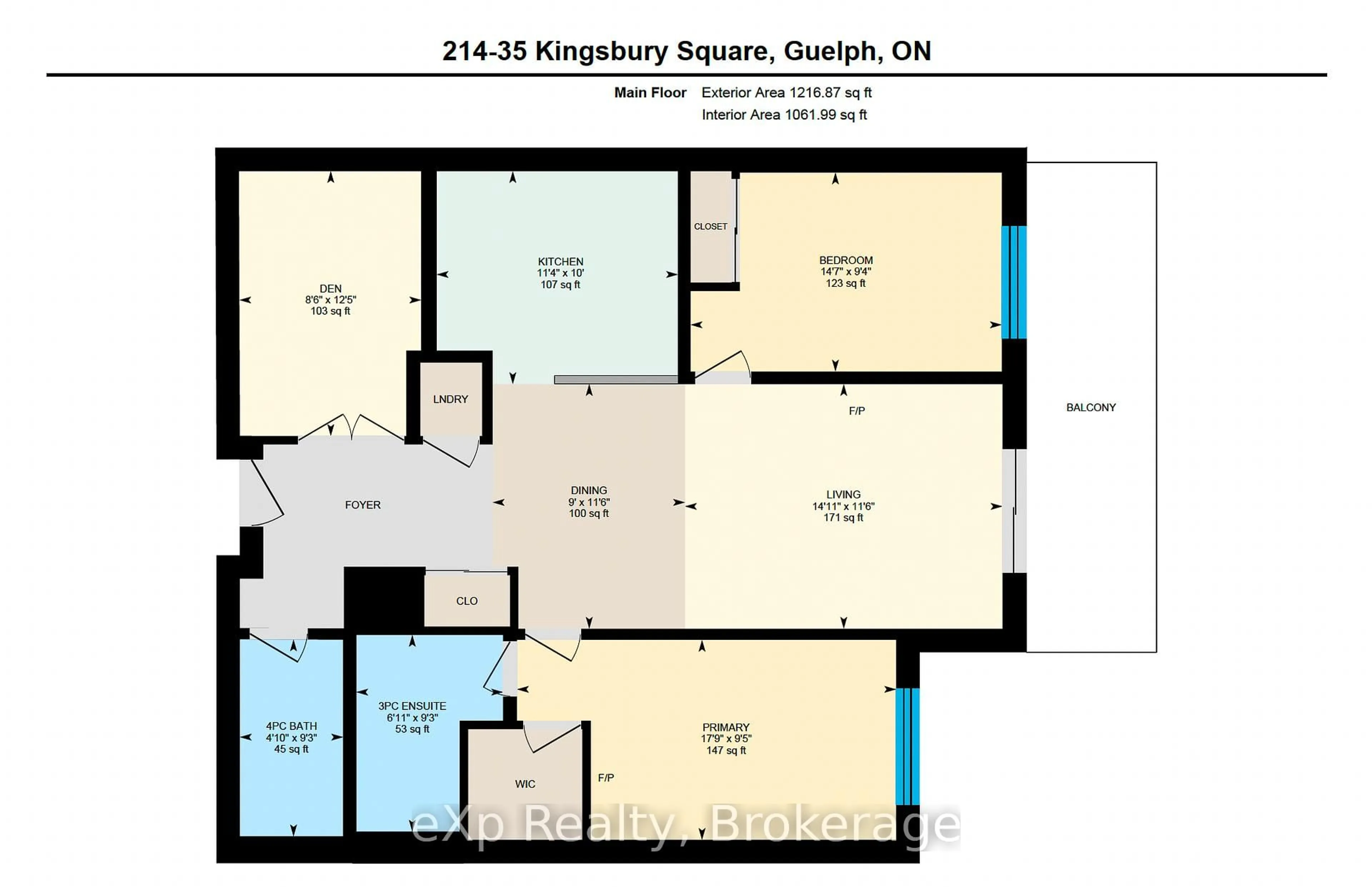 Floor plan for 35 Kingsbury Sq #214, Guelph Ontario N1L 0J4