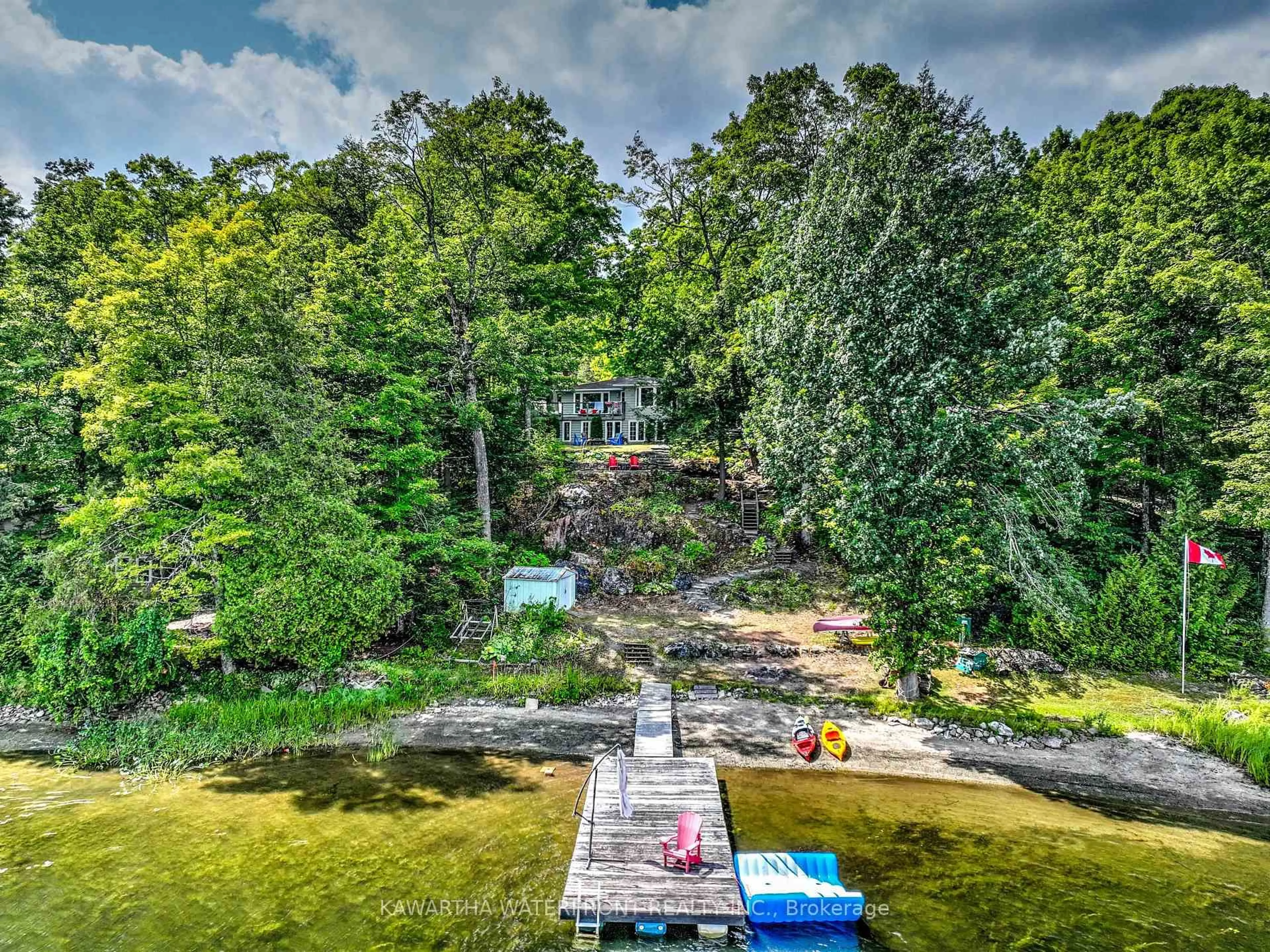 A pic from outside/outdoor area/front of a property/back of a property/a pic from drone, water/lake/river/ocean view for 89 Shadow Lake 2 Rd, Kawartha Lakes Ontario K0M 2L0