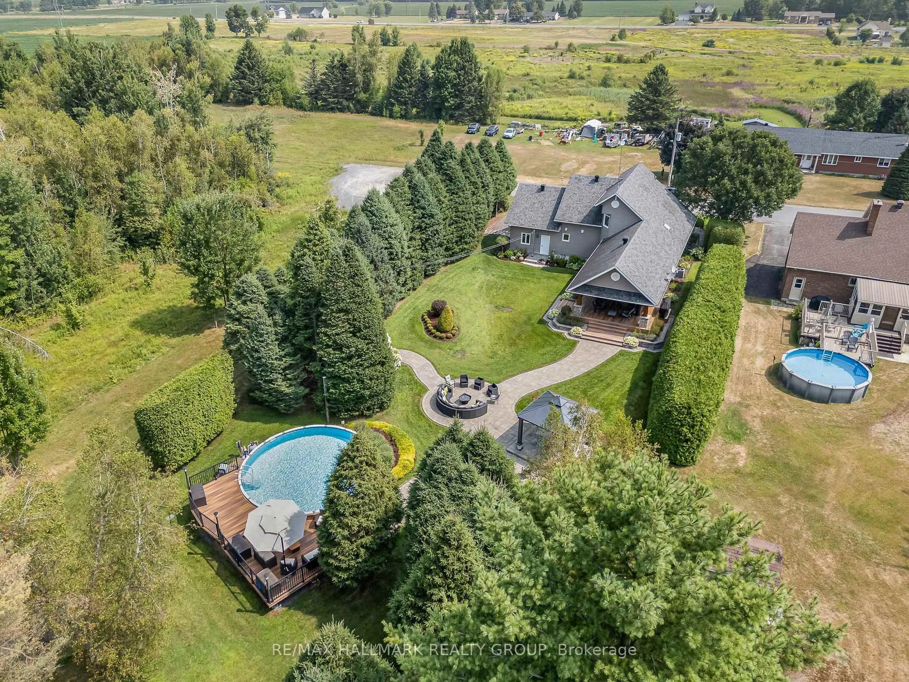 A pic from outside/outdoor area/front of a property/back of a property/a pic from drone, water/lake/river/ocean view for 85 LEDUC Rd, Alfred and Plantagenet Ontario K0B 1A0