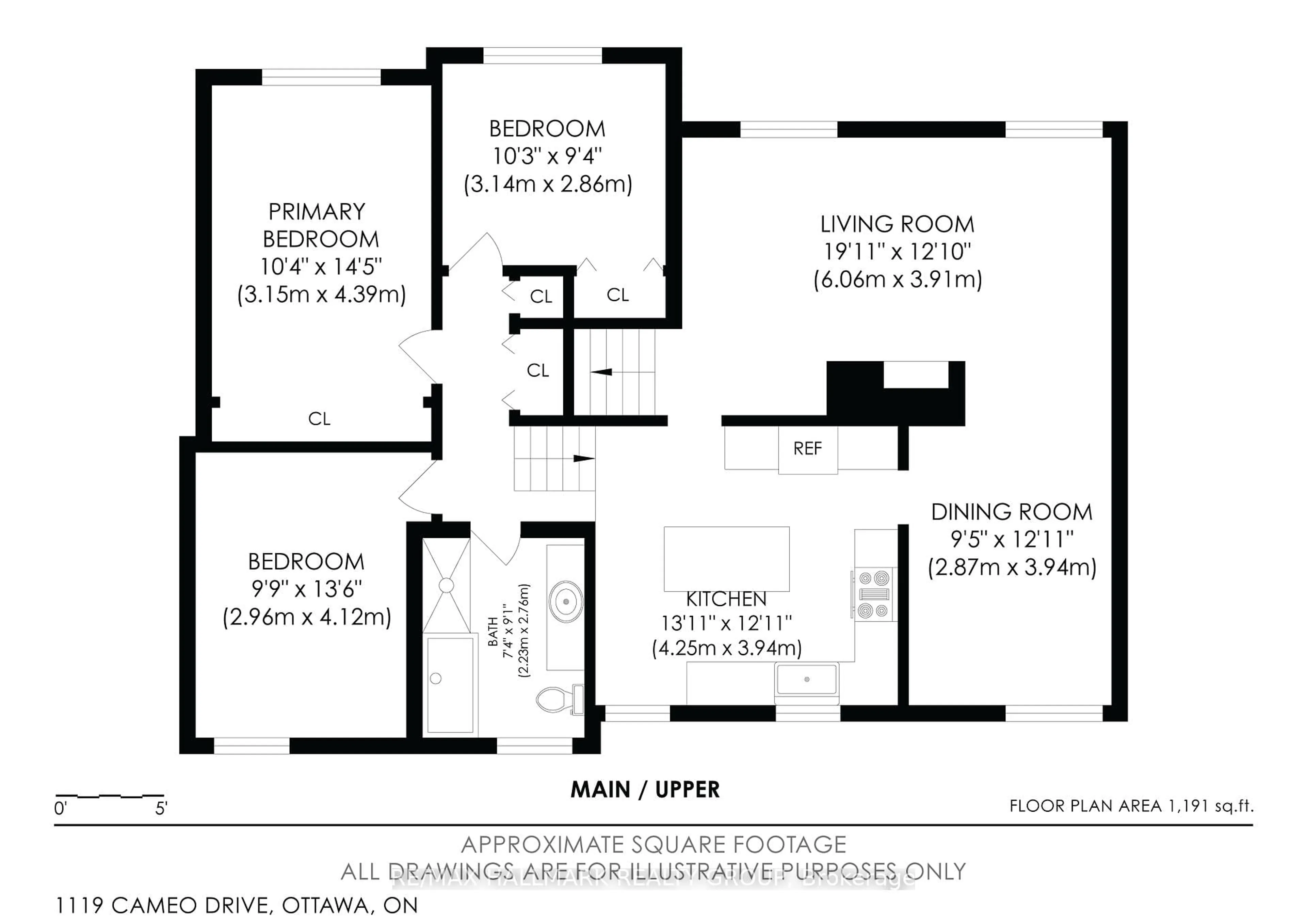 Floor plan for 1119 Cameo Dr, Ottawa Ontario K2C 1Y6