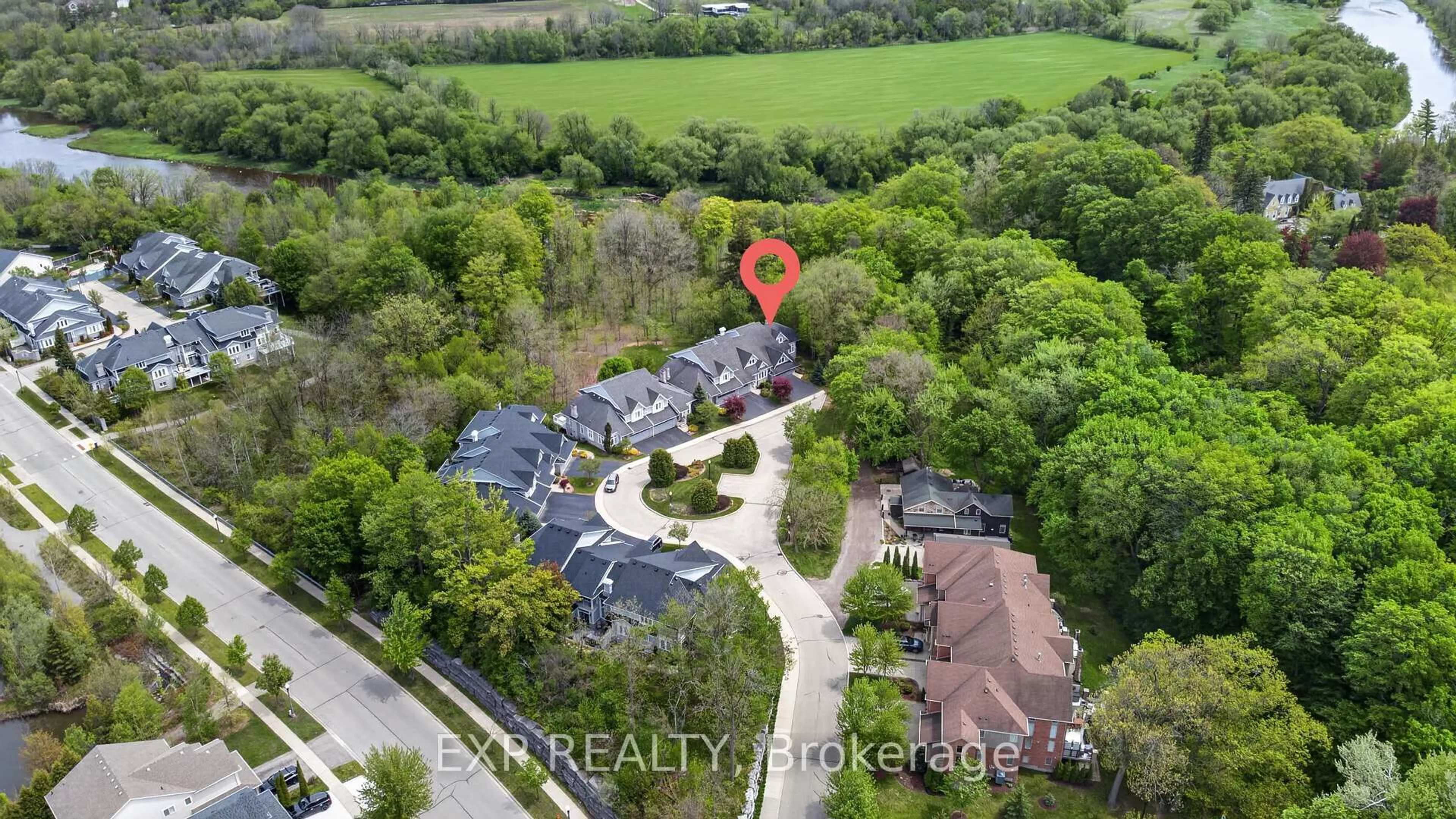 A pic from outside/outdoor area/front of a property/back of a property/a pic from drone, street for 3 Sims Estate Pl #11, Kitchener Ontario N2A 0A5