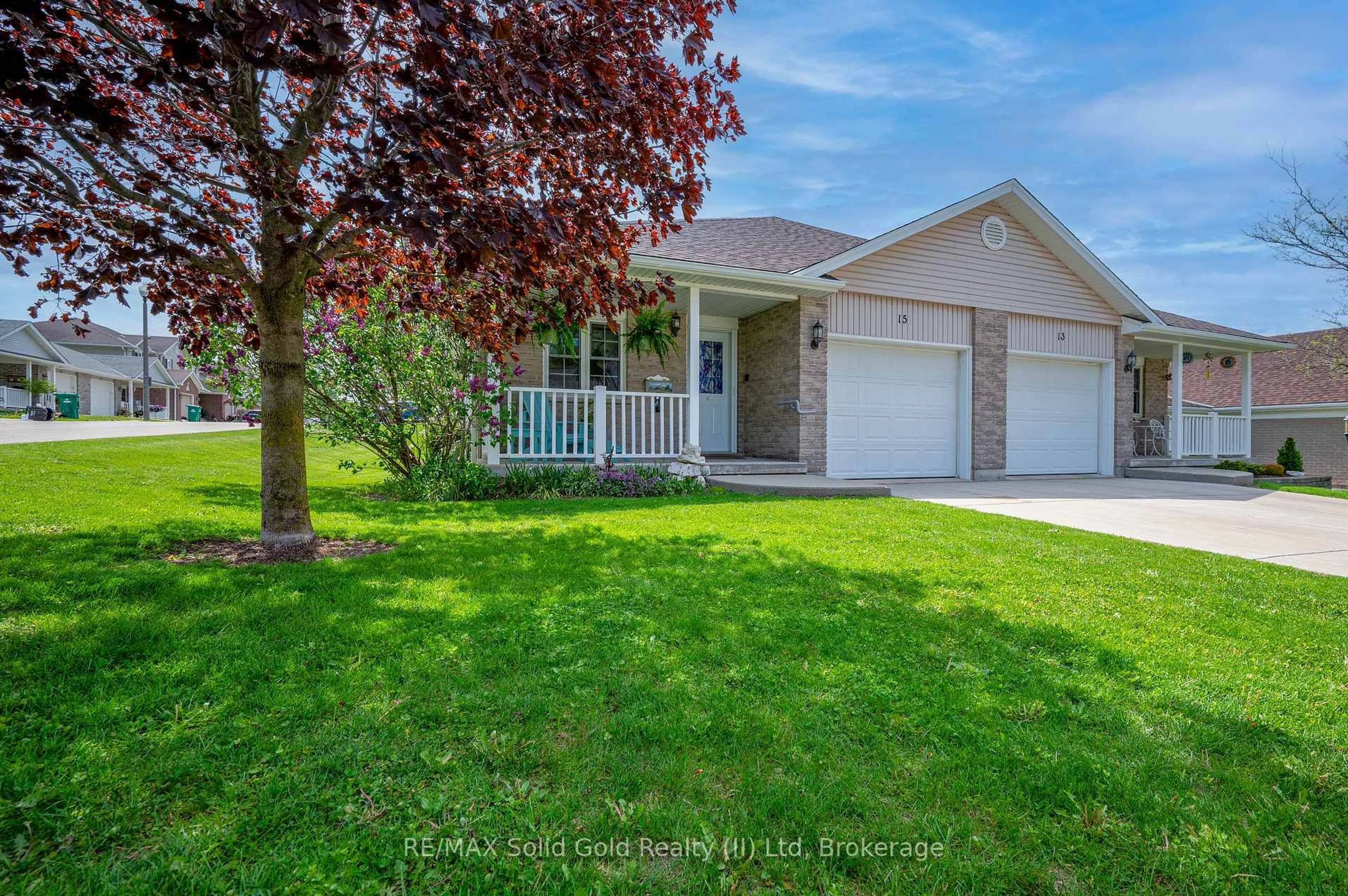 Home with vinyl exterior material, street for 15 Pond View Dr, Wellesley Ontario N0B 2T0