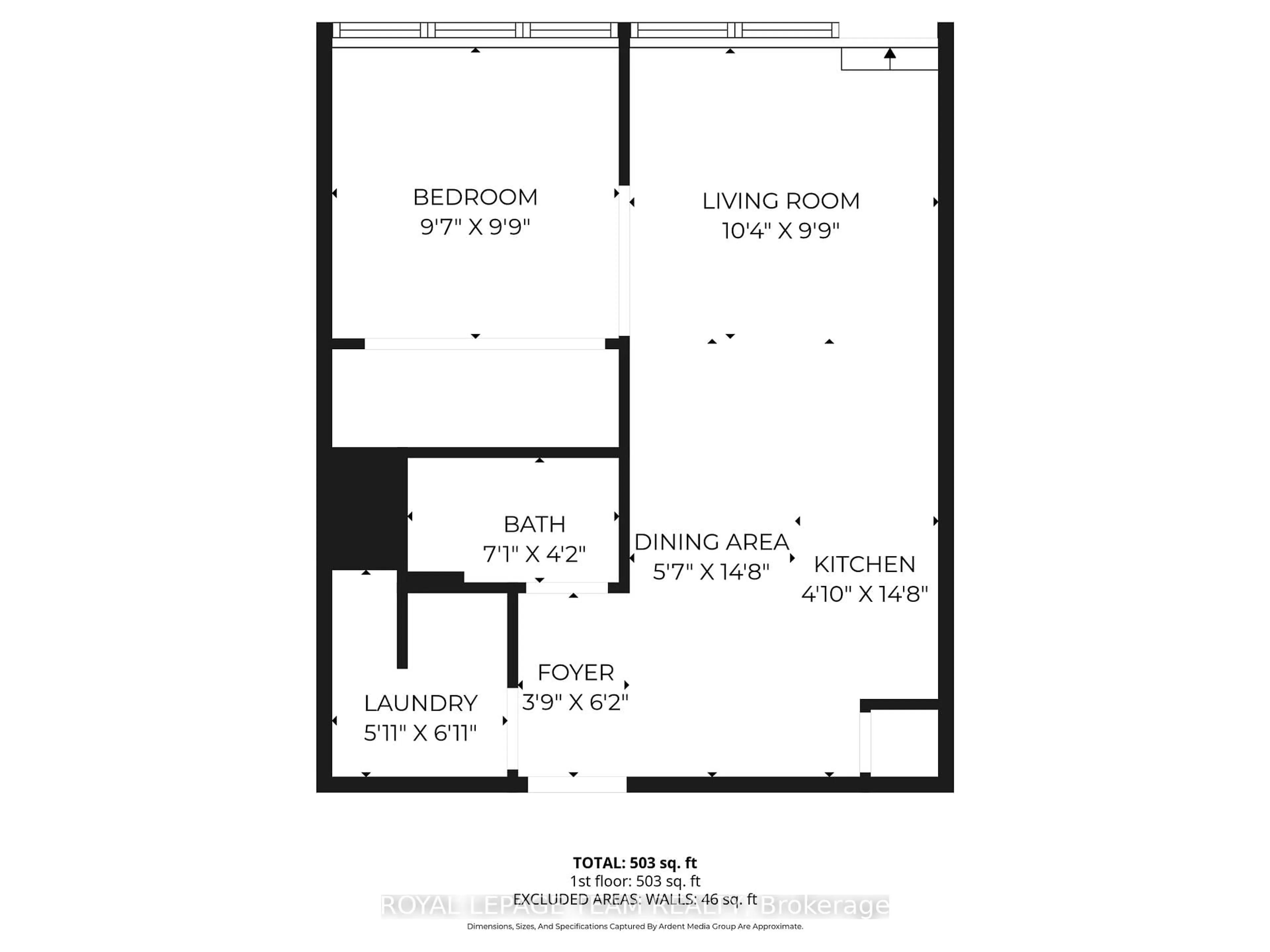 Floor plan for 340 Mcleod St #833, Ottawa Ontario K2P 1A4