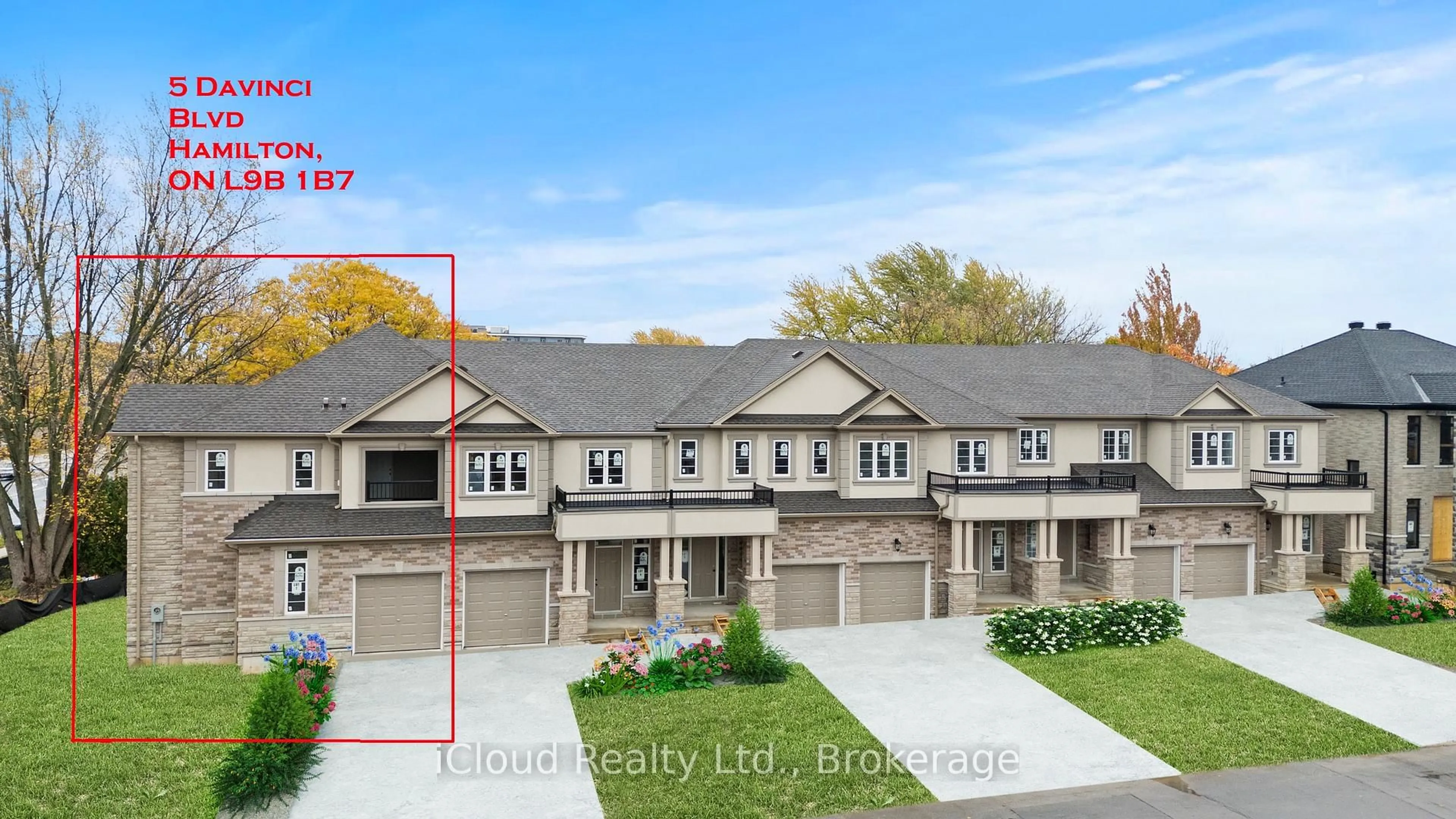 A pic from outside/outdoor area/front of a property/back of a property/a pic from drone, unknown for 5 Davinci Blvd, Hamilton Ontario L9B 1B7