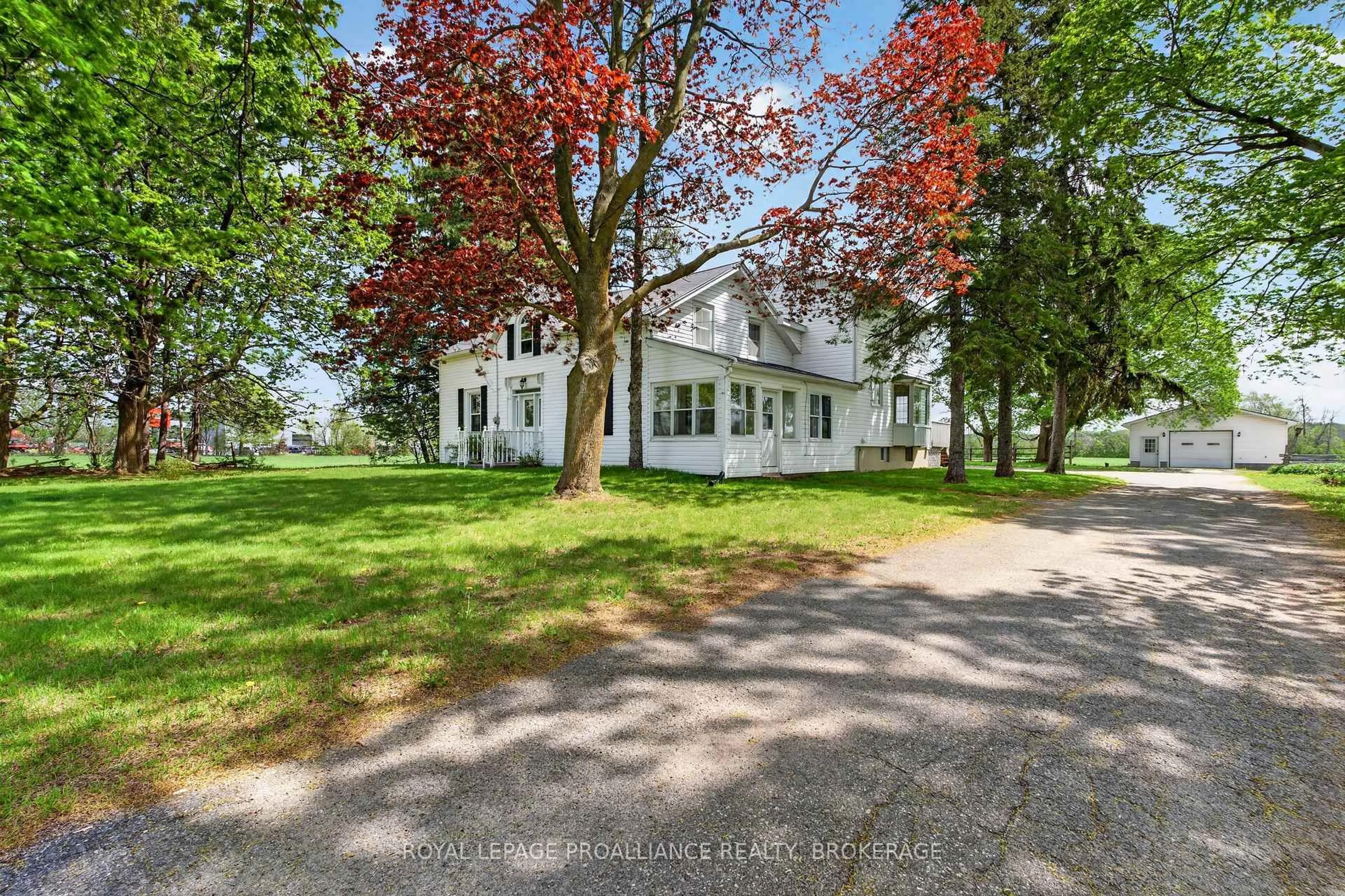 A pic from outside/outdoor area/front of a property/back of a property/a pic from drone, unknown for 5480 Highway 38 Highway, Harrowsmith Ontario K0H 1V0