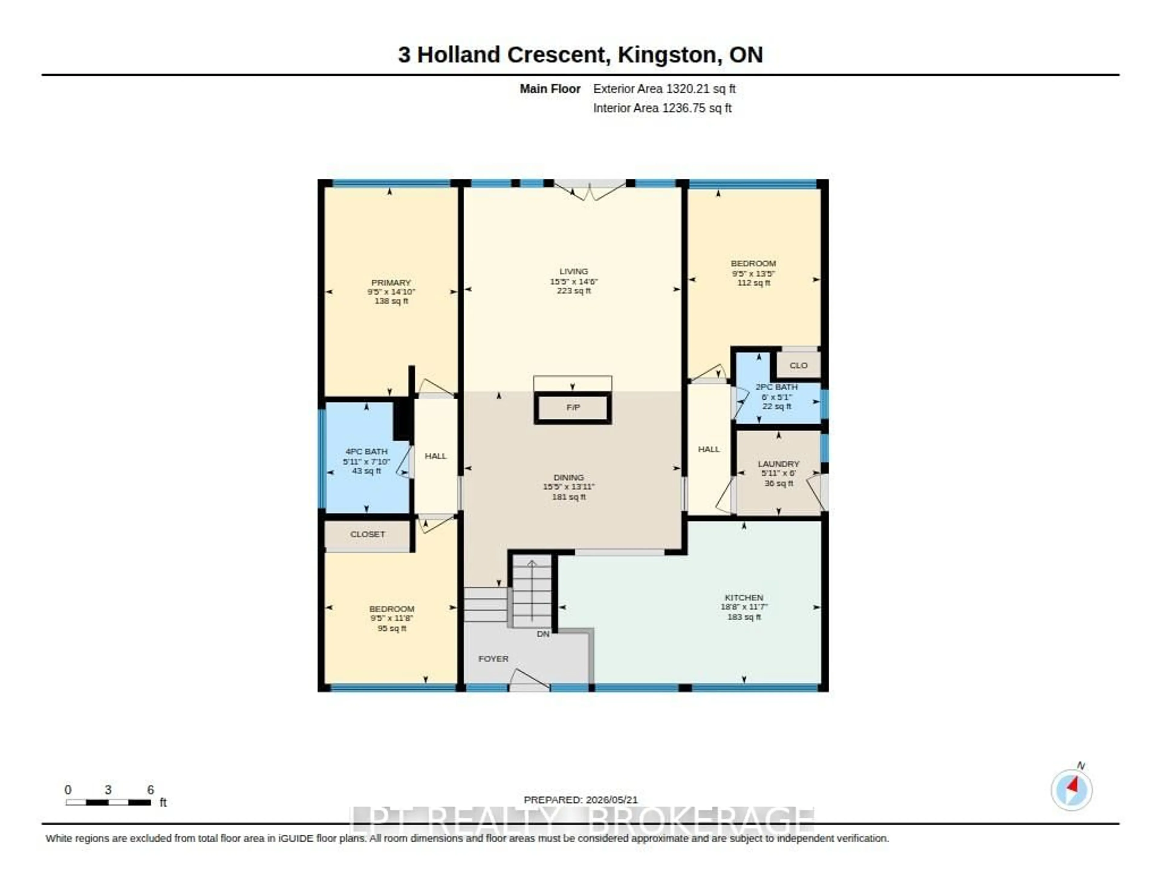 Floor plan for 3 Holland Cres, Kingston Ontario K7M 2V7