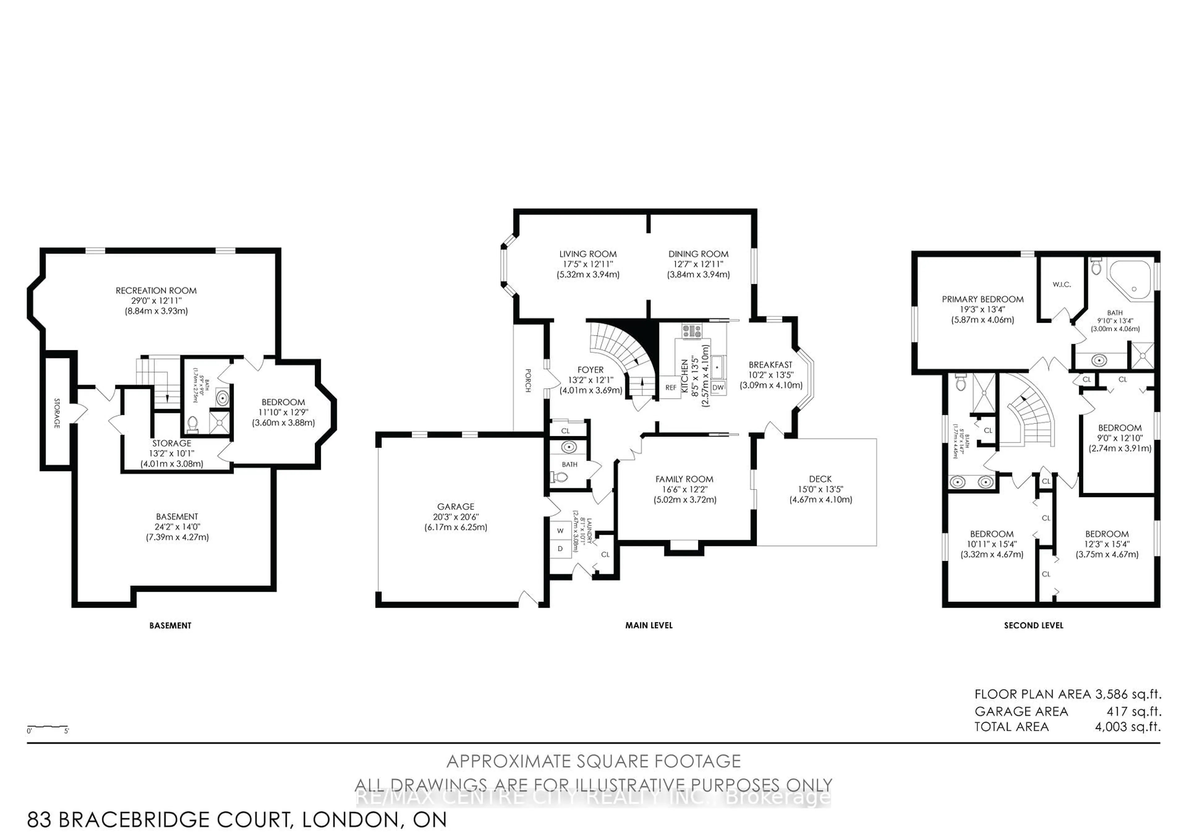 Floor plan for 83 Bracebridge Crt, London North Ontario N5X 3V2