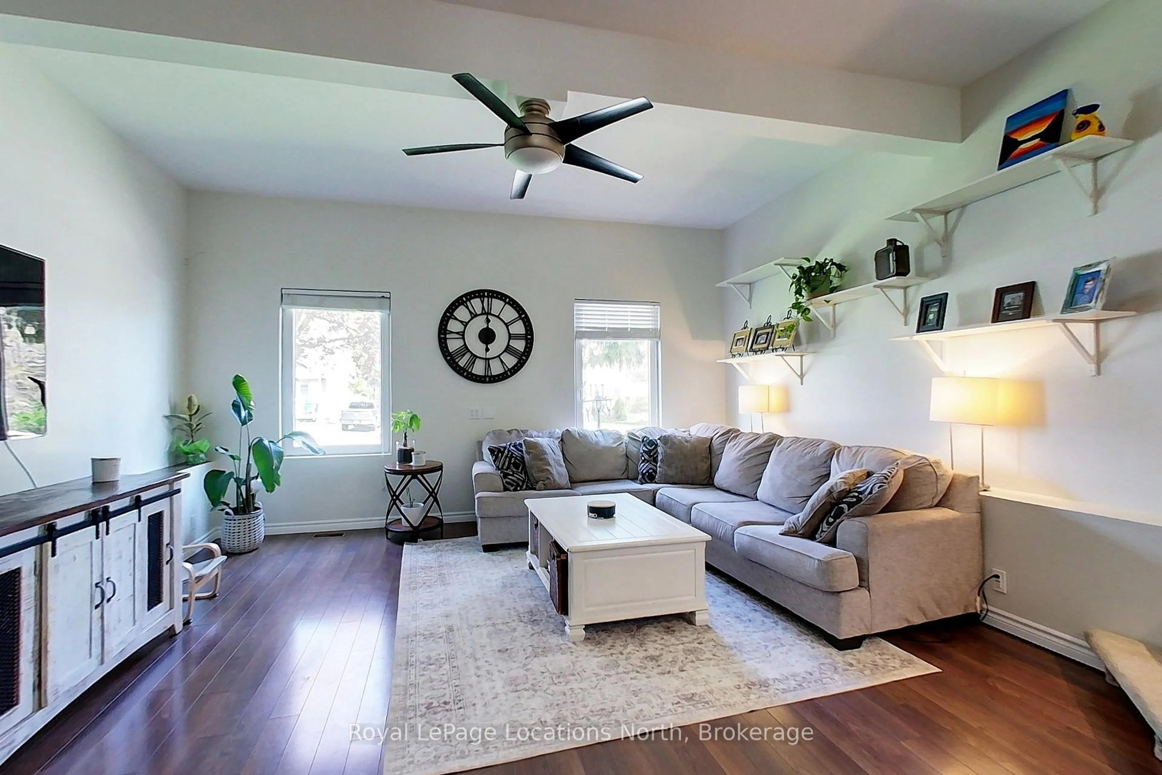 Living room with furniture, wood/laminate floor for 165 Margaret St, Meaford Ontario N4L 1B5