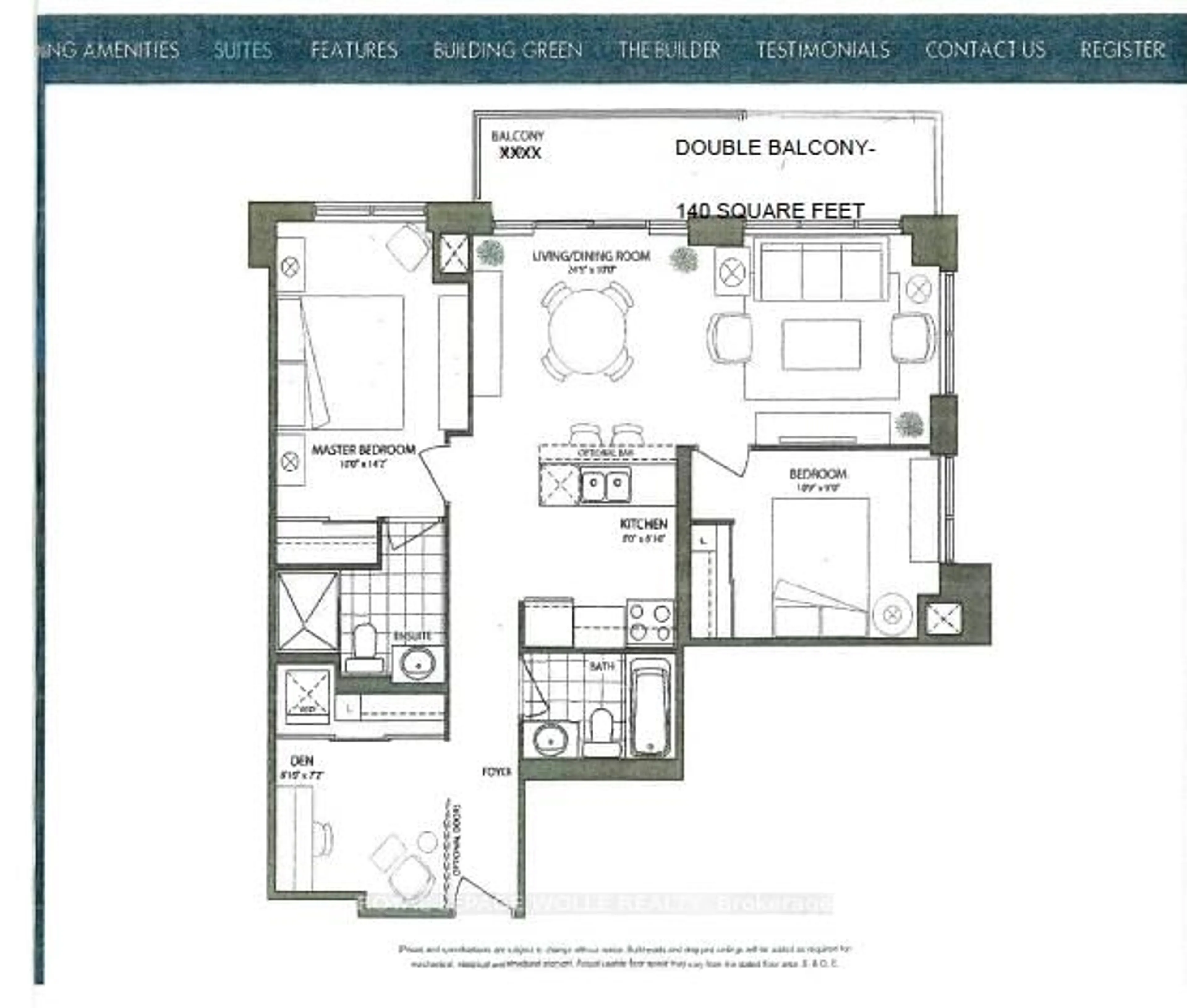 Floor plan for 150 Water St #1007, Waterloo Ontario N1R 0B5