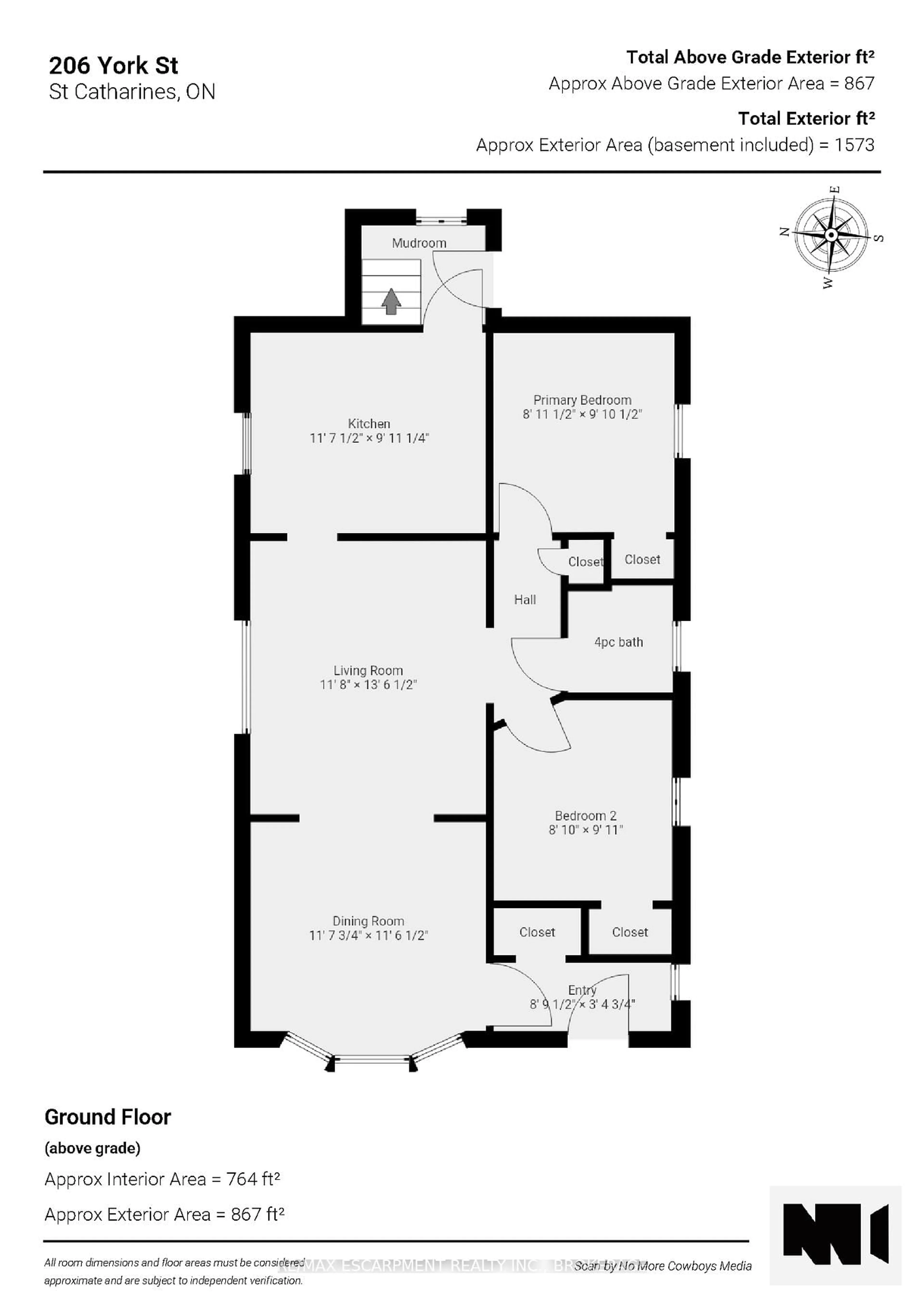 Floor plan for 206 York St, St. Catharines Ontario L2R 6G4