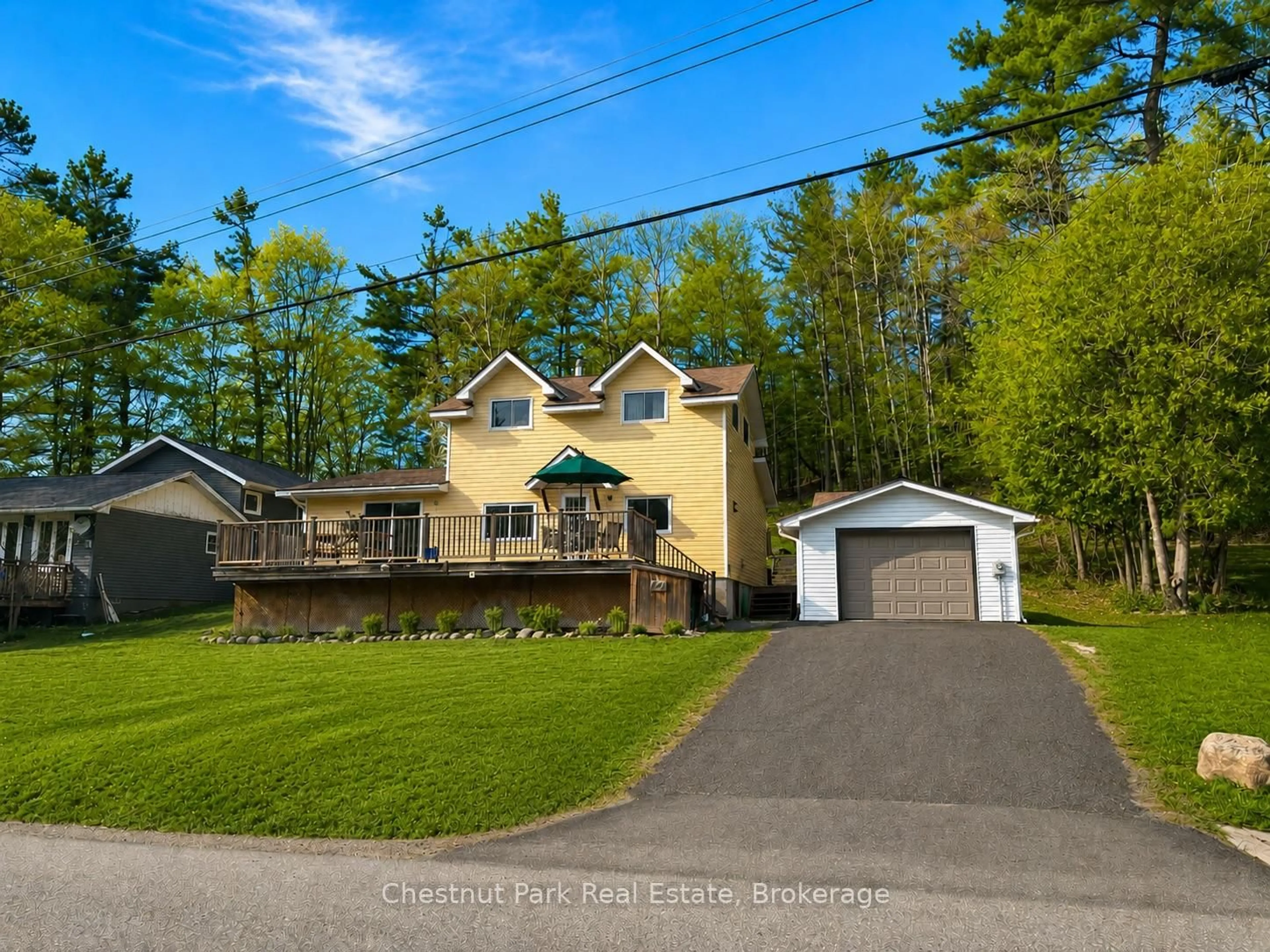 A pic from outside/outdoor area/front of a property/back of a property/a pic from drone, street for 12 Ferndale Rd, Muskoka Lakes Ontario P0B 1J0