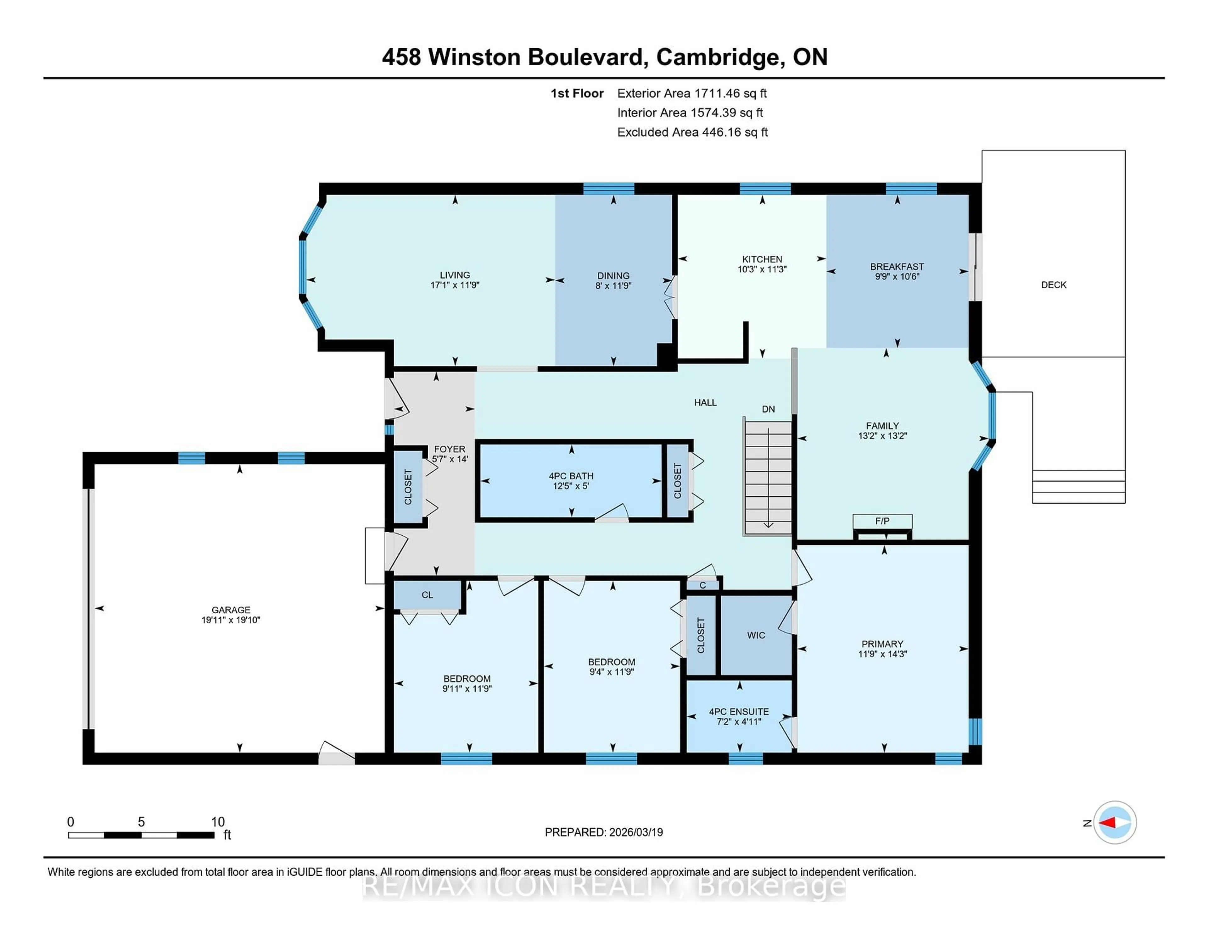 Floor plan for 458 Winston Blvd, Cambridge Ontario N3C 3Y5