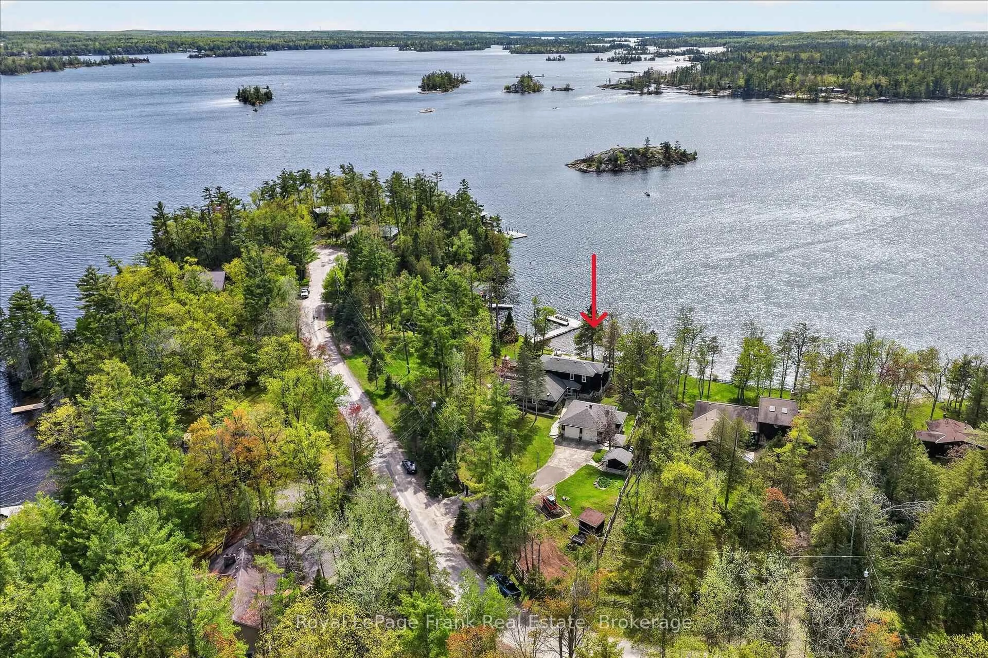 A pic from outside/outdoor area/front of a property/back of a property/a pic from drone, water/lake/river/ocean view for 38 Napier Cres, North Kawartha Ontario K0L 2H0