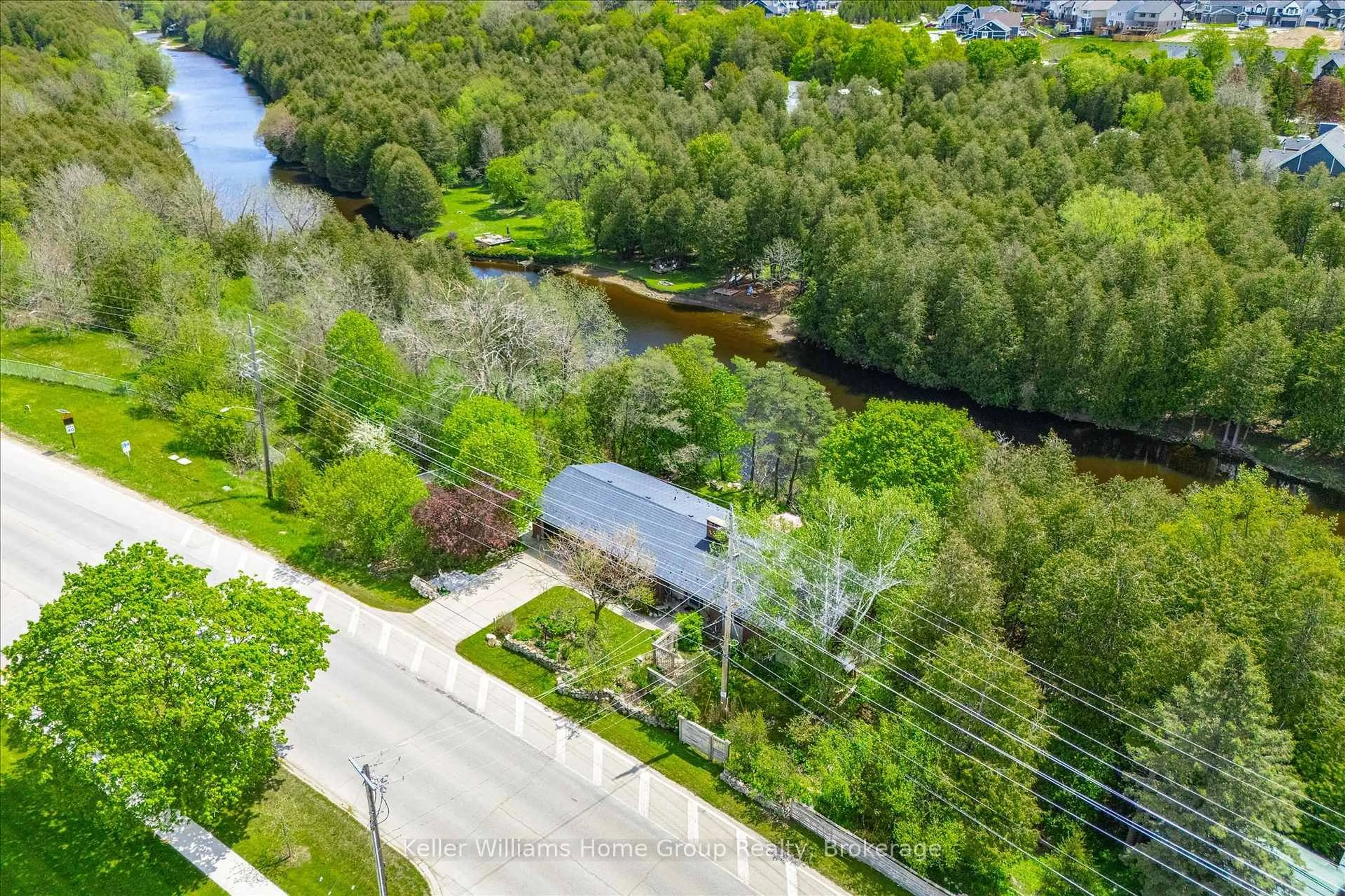 A pic from outside/outdoor area/front of a property/back of a property/a pic from drone, water/lake/river/ocean view for 223 East Mill St, Centre Wellington Ontario N0B 1S0