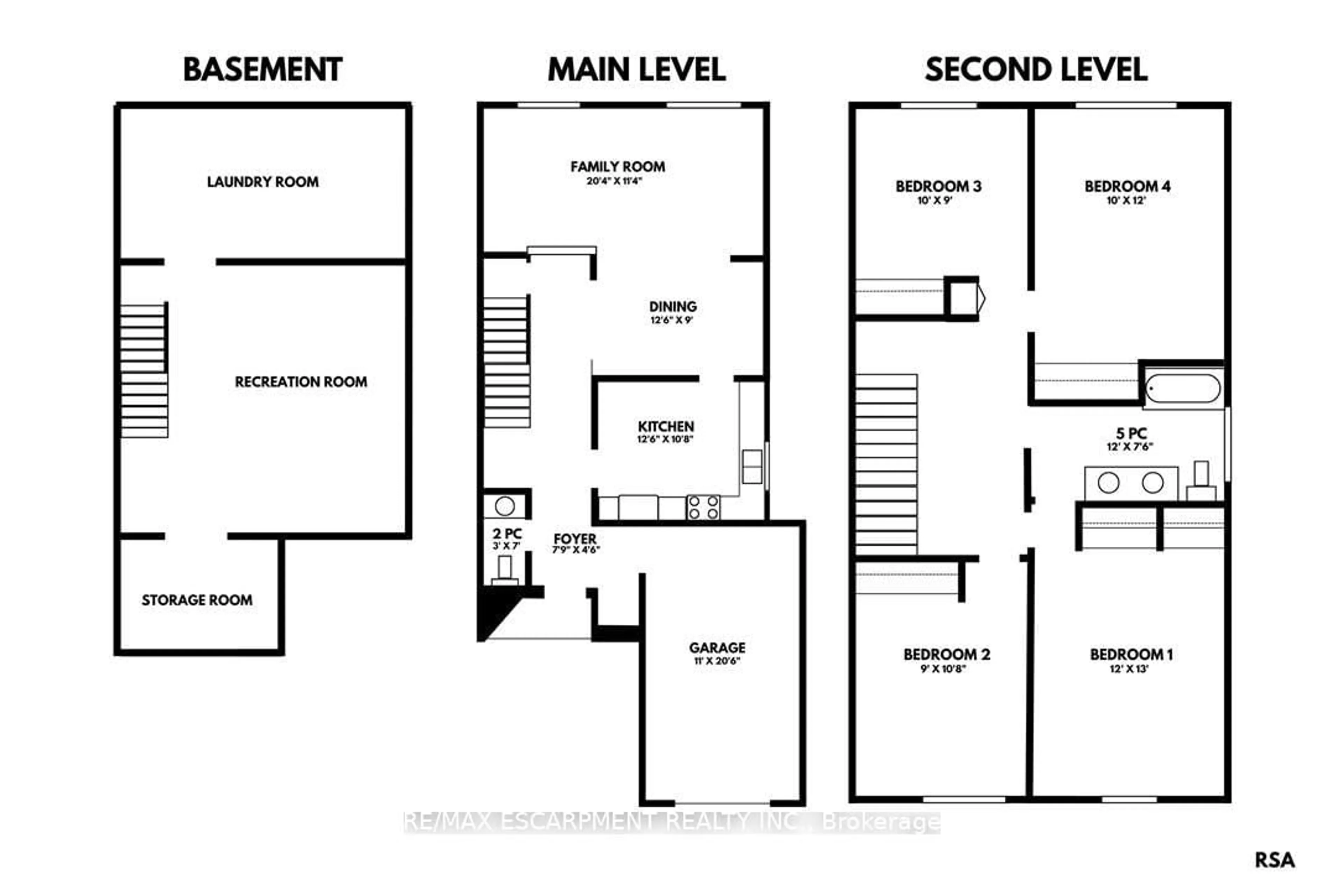 Floor plan for 39 Megna Crt, Hamilton Ontario L9C 6Y6