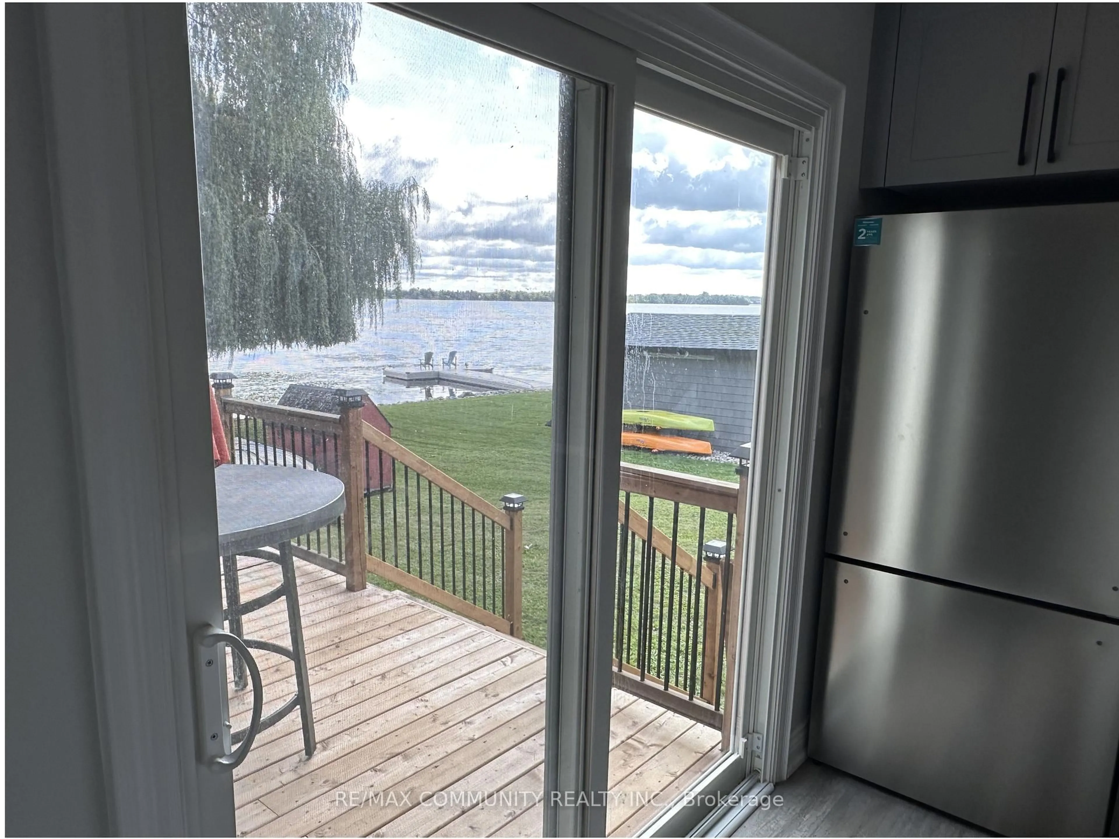 Balcony in the apartment, water/lake/river/ocean view for 3 Hillside Dr, Kawartha Lakes Ontario K0M 2C0