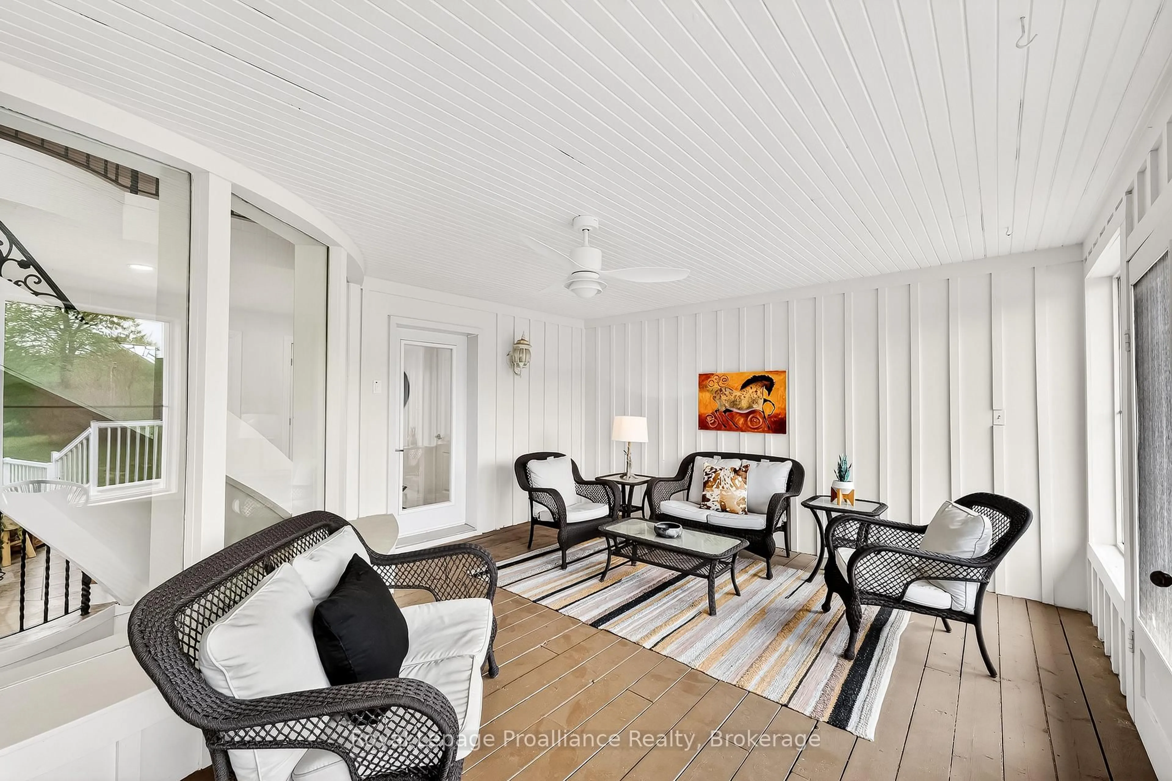 Living room with furniture, wood/laminate floor for 439 Oak Lake Rd, Stirling Ontario K0K 3E0