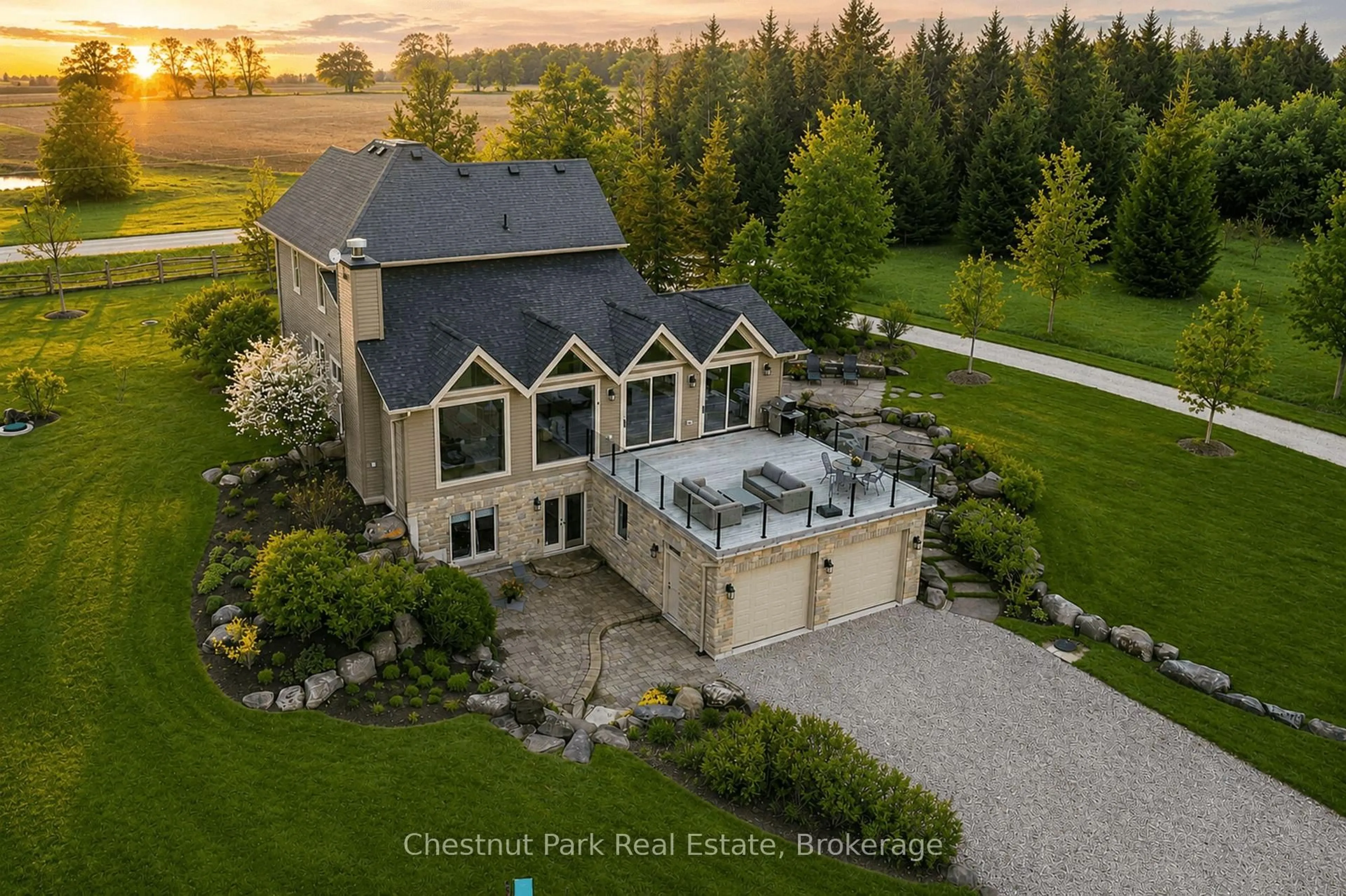 A pic from outside/outdoor area/front of a property/back of a property/a pic from drone, water/lake/river/ocean view for 758510 2nd Line, Mulmur Ontario L0M 1G0