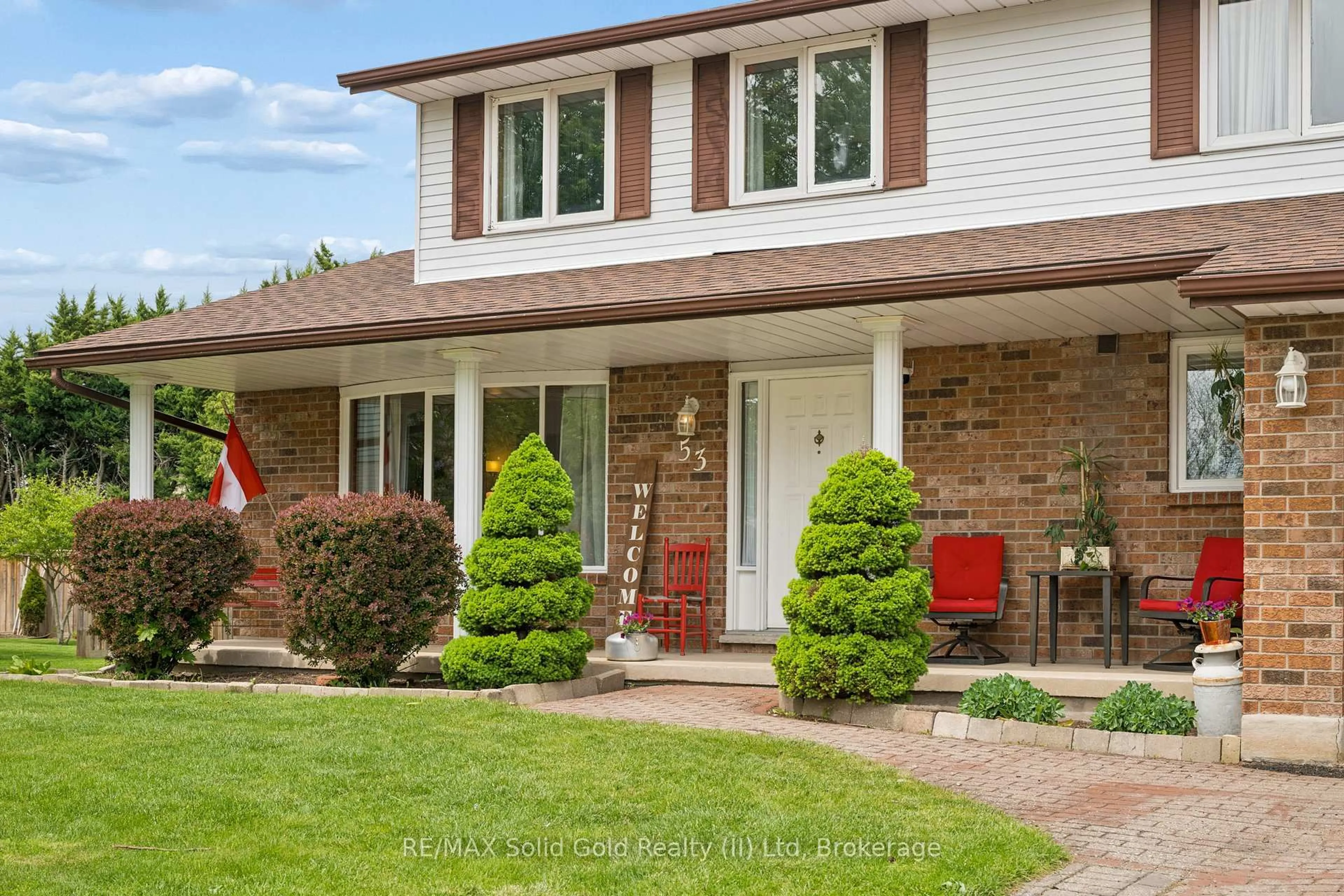 Home with brick exterior material, street for 53 Bock Crt, Wilmot Ontario N0B 2E0