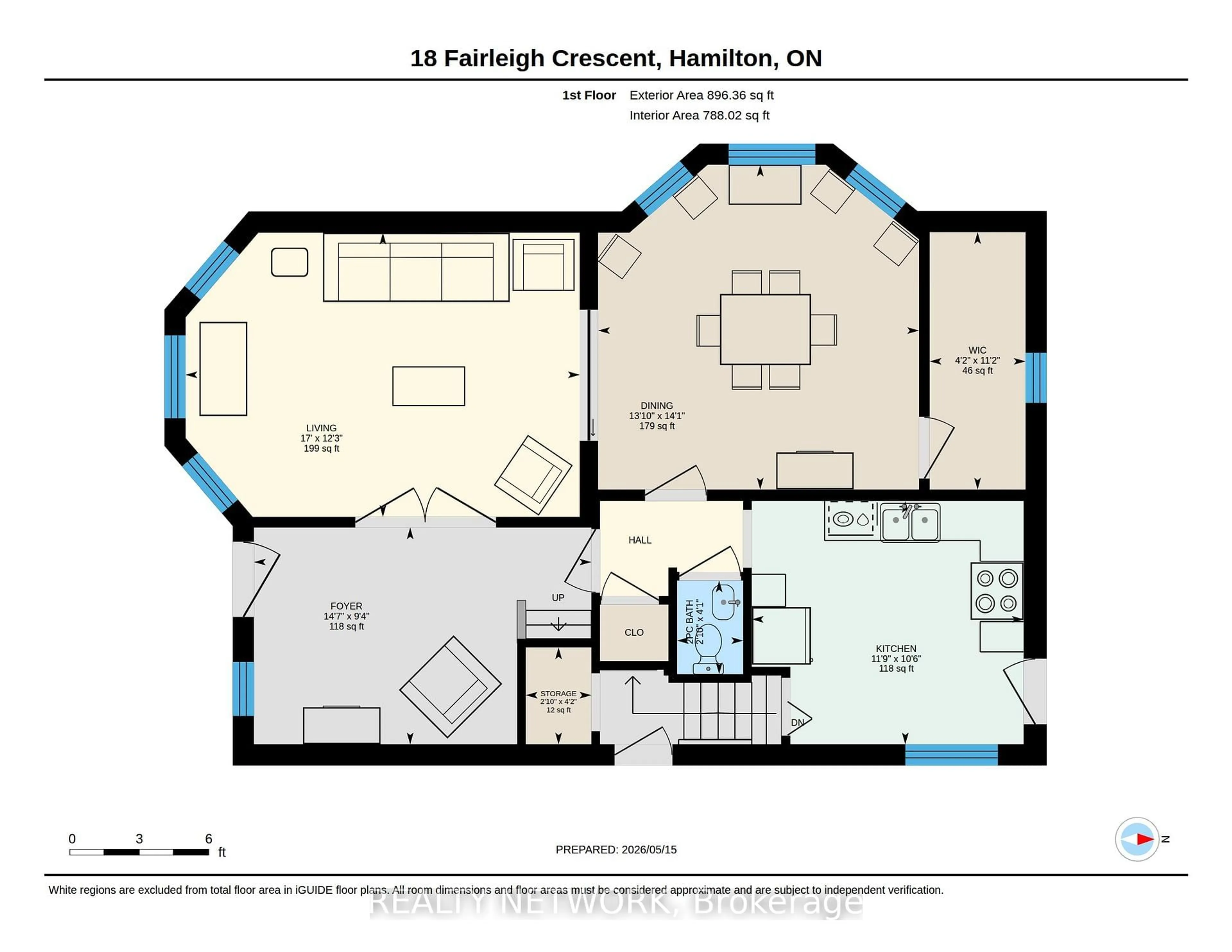 Floor plan for 18 Fairleigh Cres, Hamilton Ontario L8M 2K9