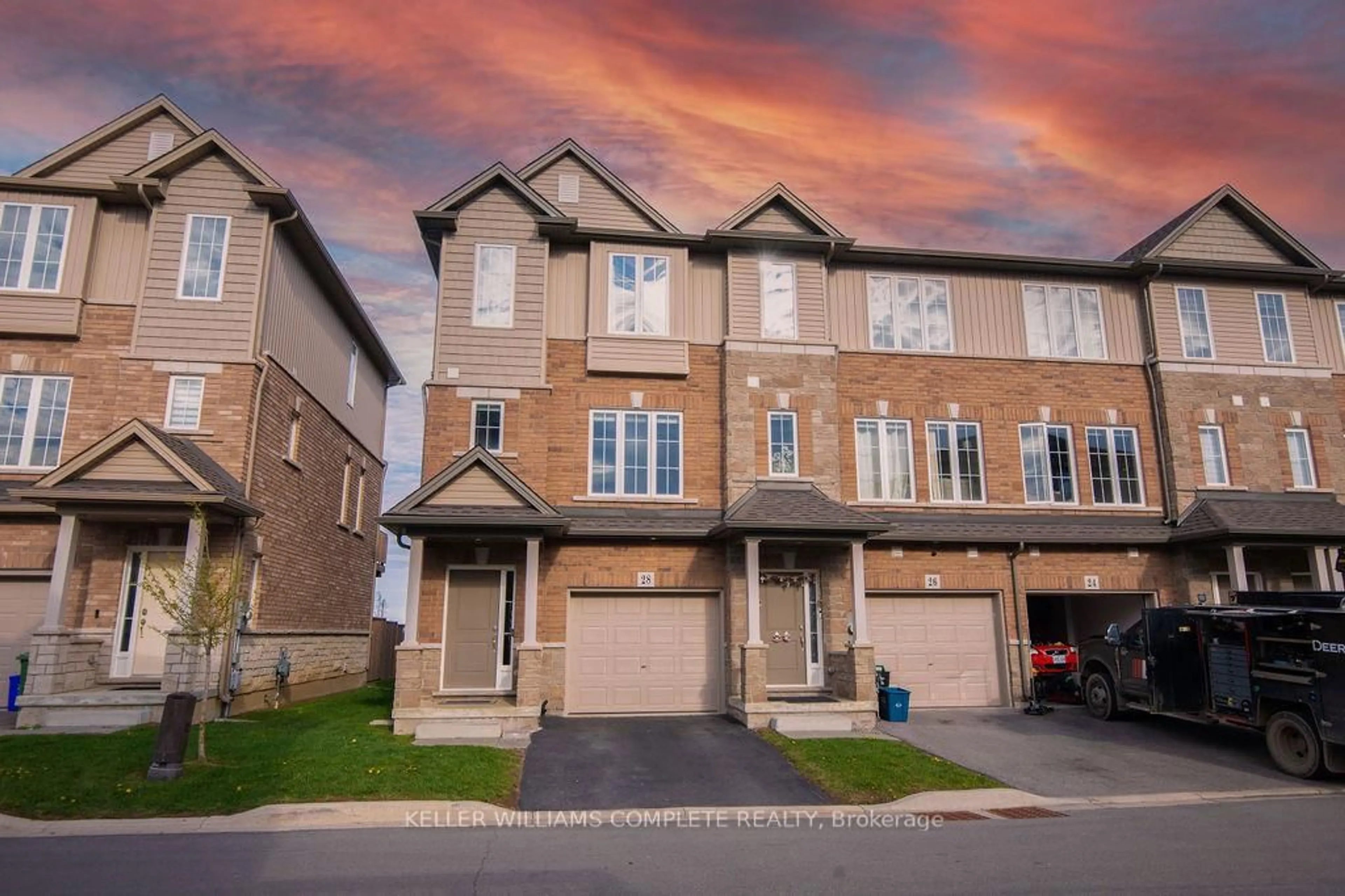 A pic from outside/outdoor area/front of a property/back of a property/a pic from drone, street for 28 CANARY GRASS Blvd, Hamilton Ontario L0R 1P0
