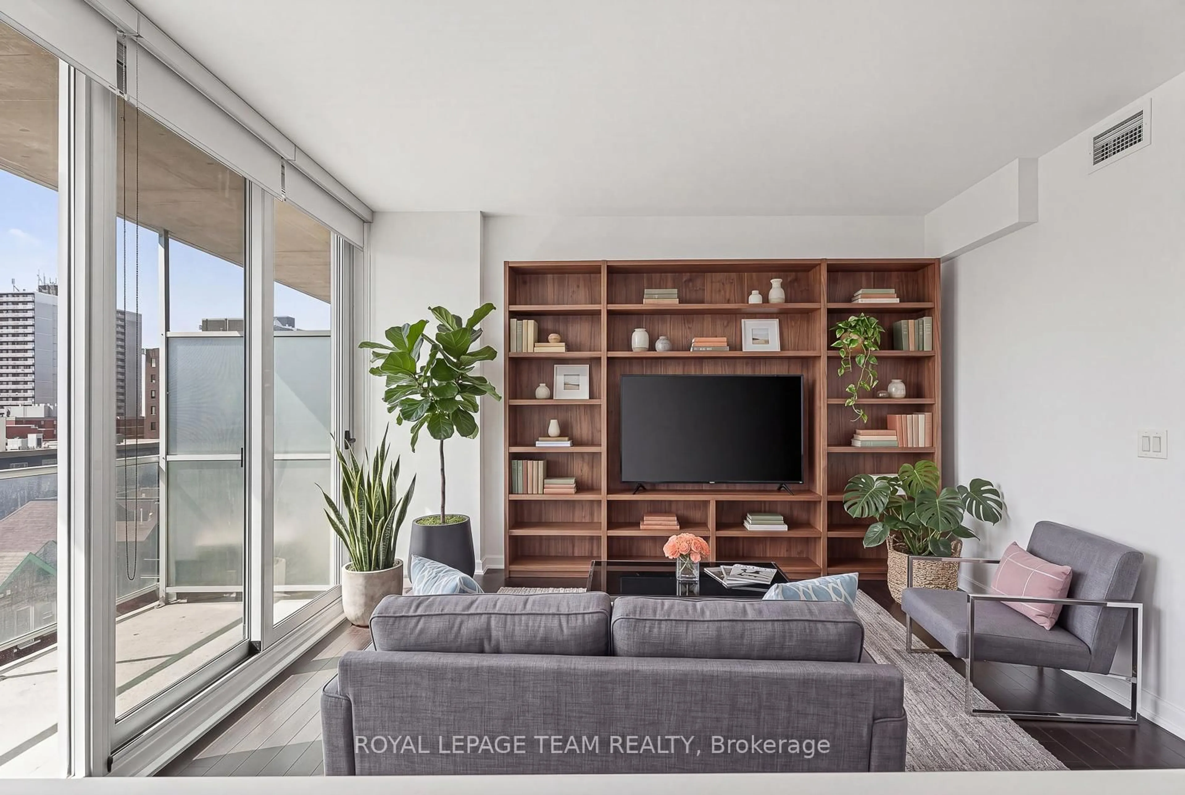 Living room with furniture, unknown for 300 Lisgar St #604, Ottawa Ontario K2P 0E2