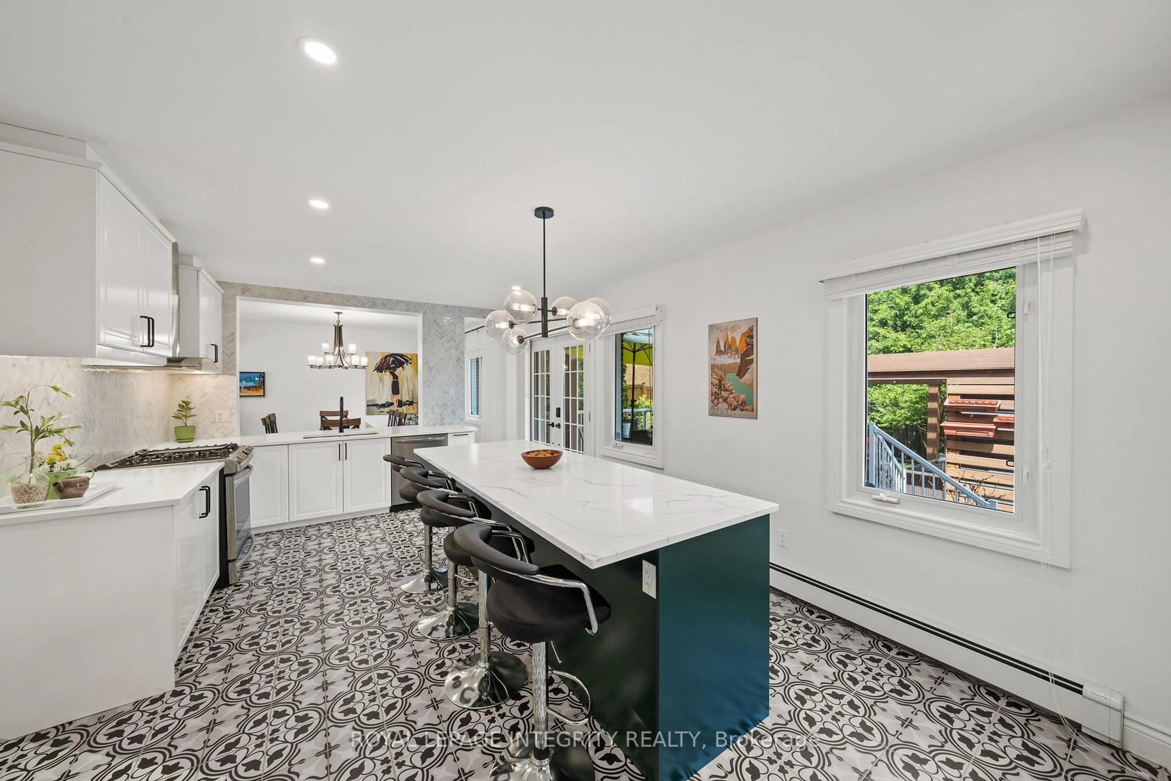 Open concept kitchen, ceramic/tile floor for 45 Goulburn Ave, Ottawa Ontario K1N 8C7