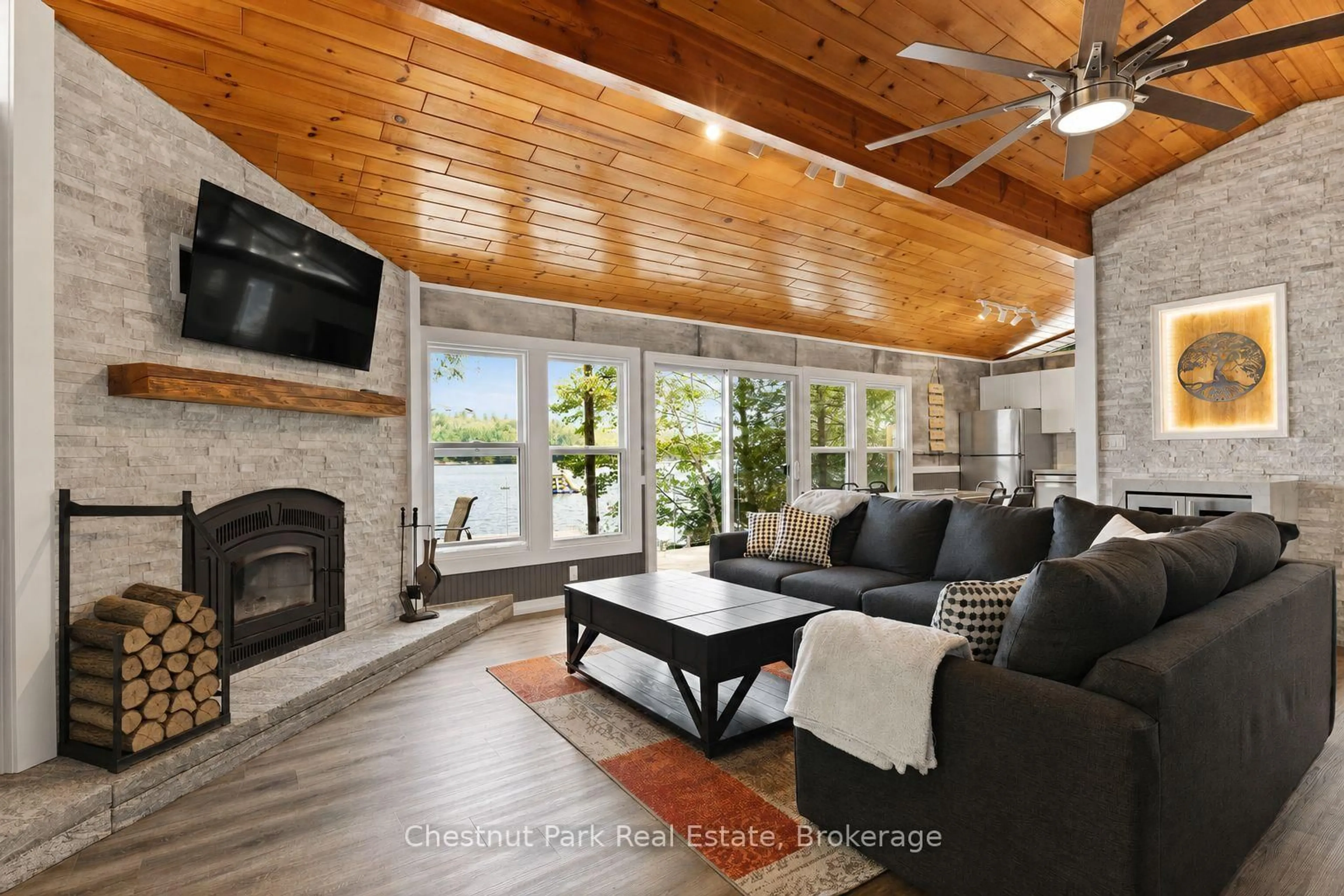 Living room with furniture, unknown for 76 Birch Island, Bracebridge Ontario P1L 1W8