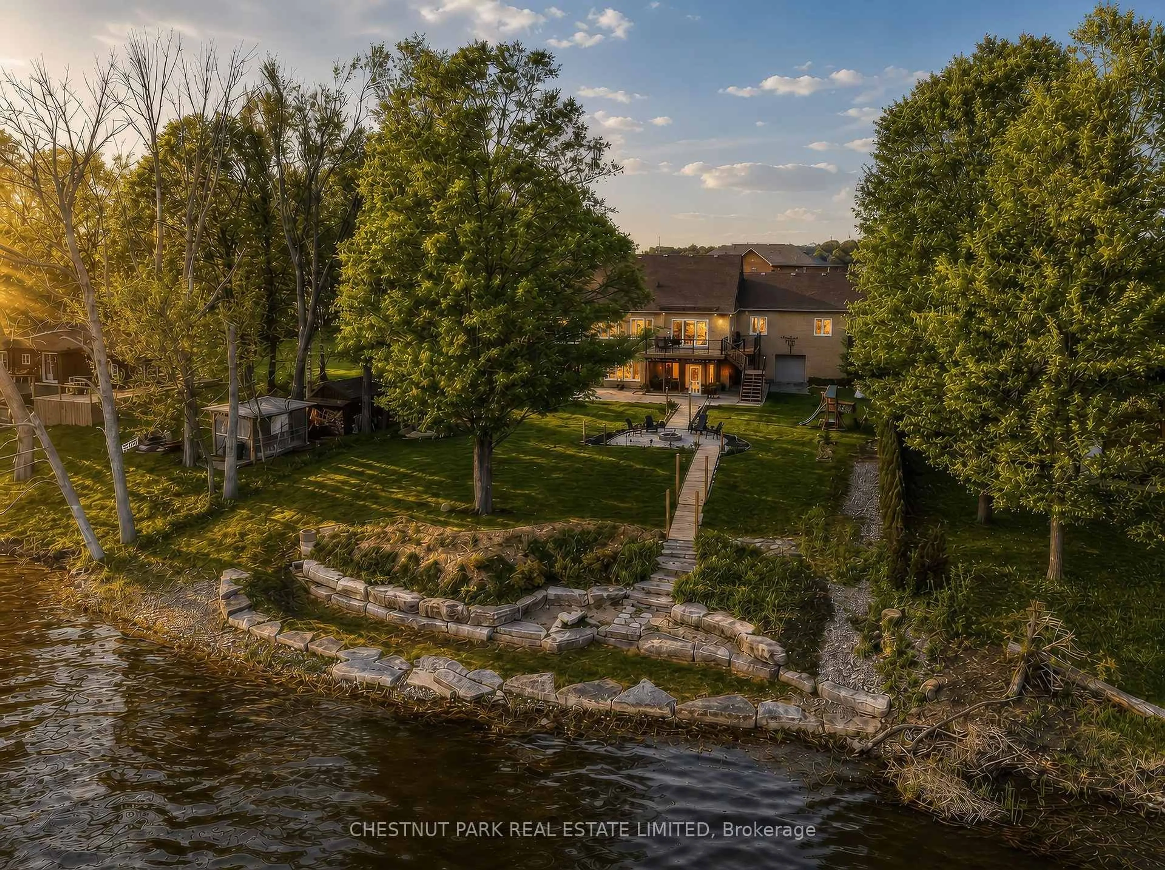 A pic from outside/outdoor area/front of a property/back of a property/a pic from drone, water/lake/river/ocean view for 89 Gilson St, Kawartha Lakes Ontario K0M 2C0