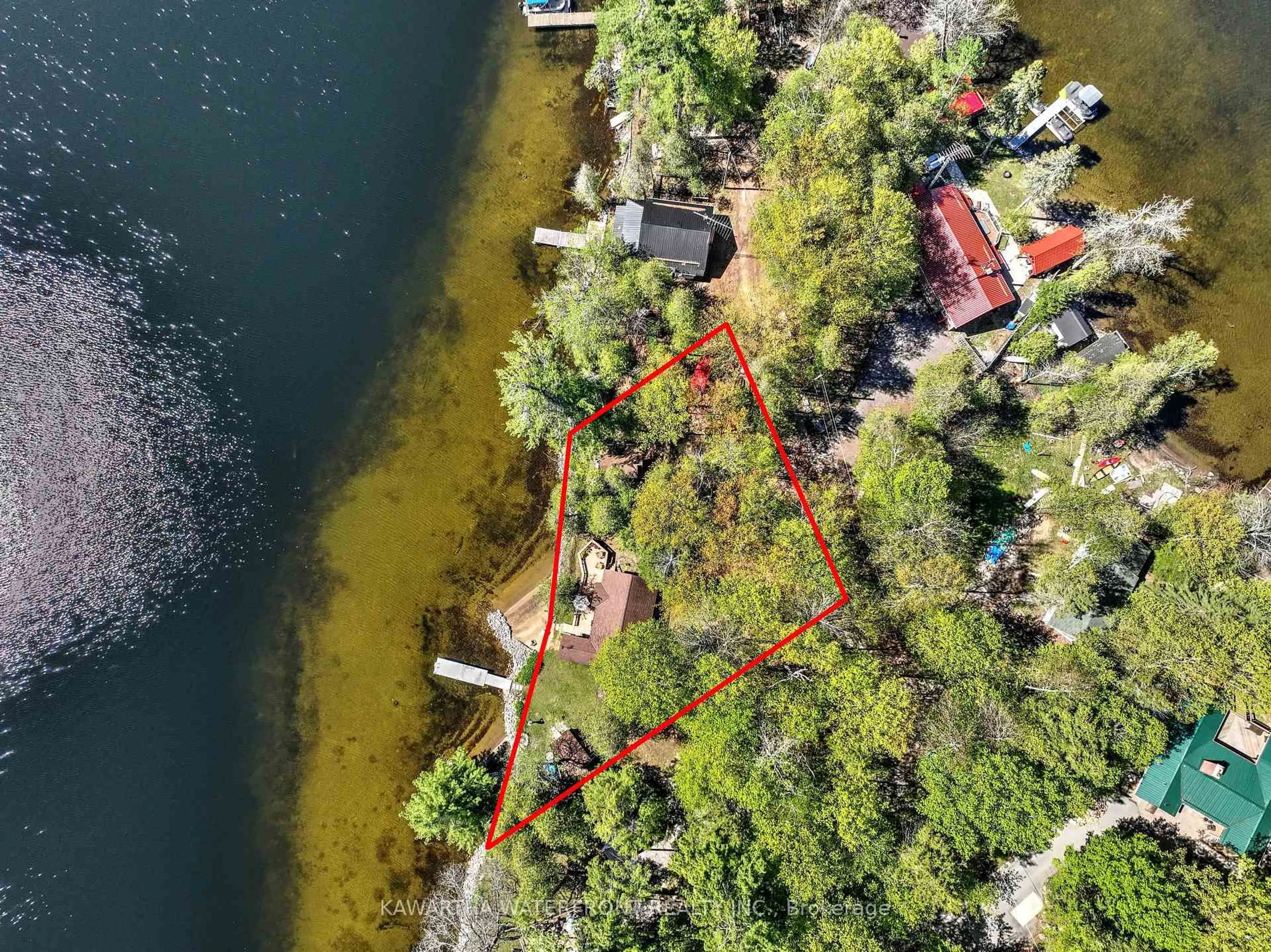 A pic from outside/outdoor area/front of a property/back of a property/a pic from drone, water/lake/river/ocean view for 103 Shadow Lake 2 Rd, Kawartha Lakes Ontario K0M 2L0