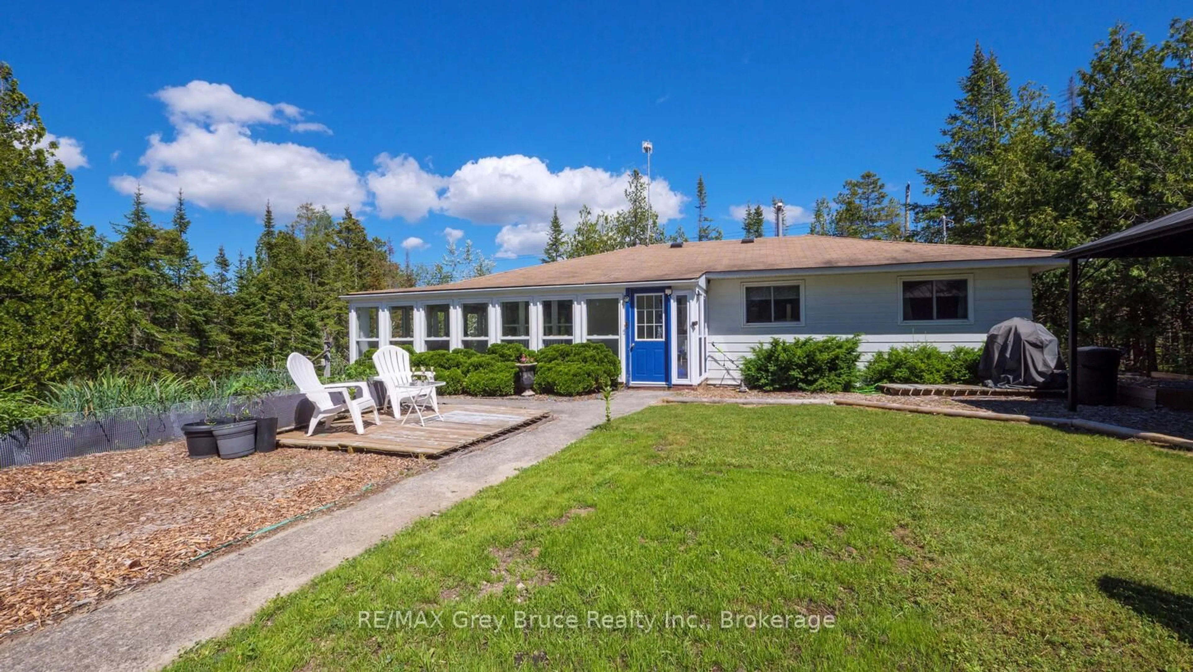 A pic from outside/outdoor area/front of a property/back of a property/a pic from drone, water/lake/river/ocean view for 1034 DORCAS BAY Rd, Northern Bruce Peninsula Ontario N0H 2R0