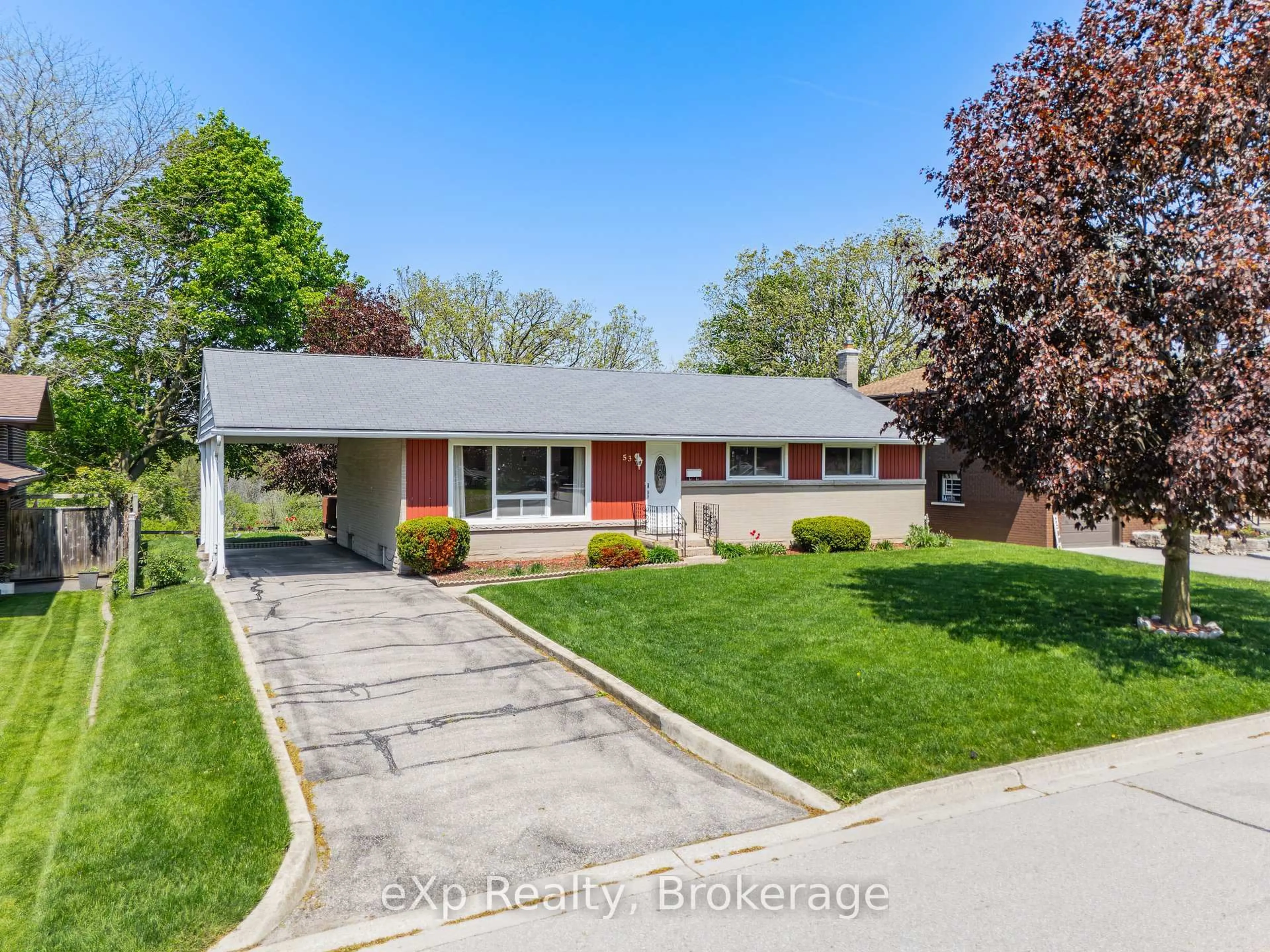 Home with brick exterior material, street for 53 Woodland Dr, Cambridge Ontario N1R 2X7