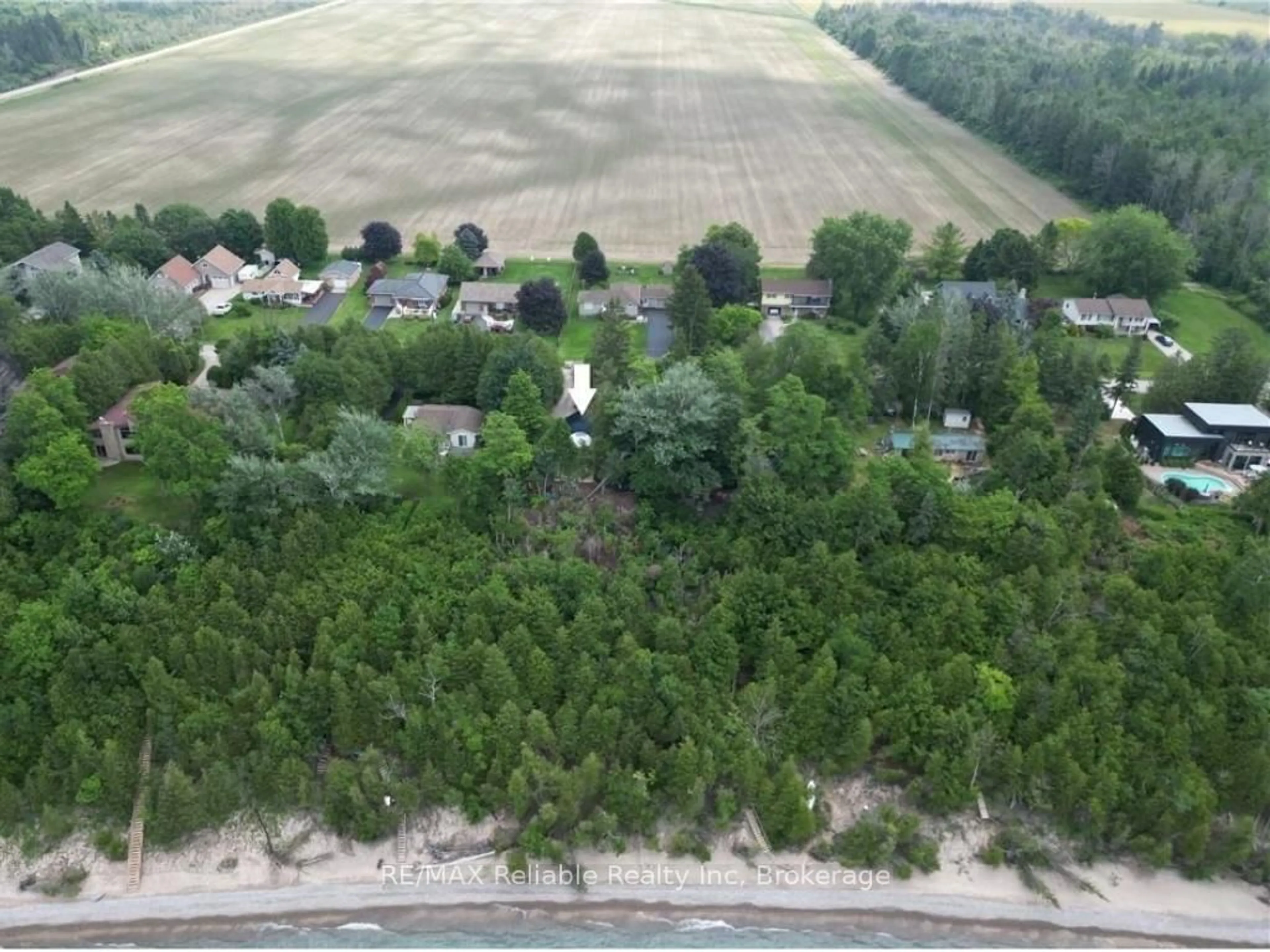 A pic from outside/outdoor area/front of a property/back of a property/a pic from drone, forest/trees view for 79265 Fuller Dr, Central Huron Ontario N7A 3X8