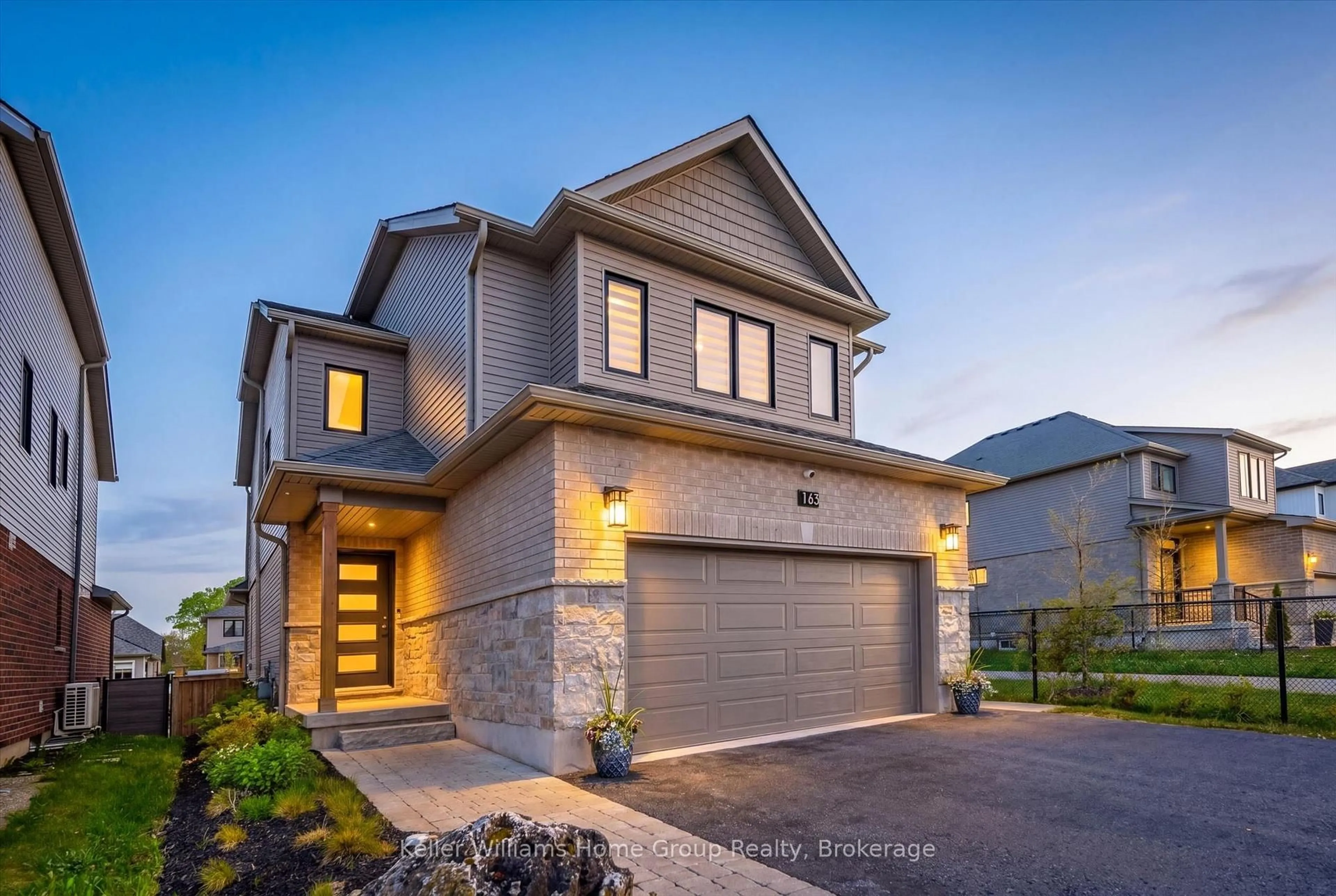Home with brick exterior material, street for 163 Halls Dr, Centre Wellington Ontario N0B 1S0