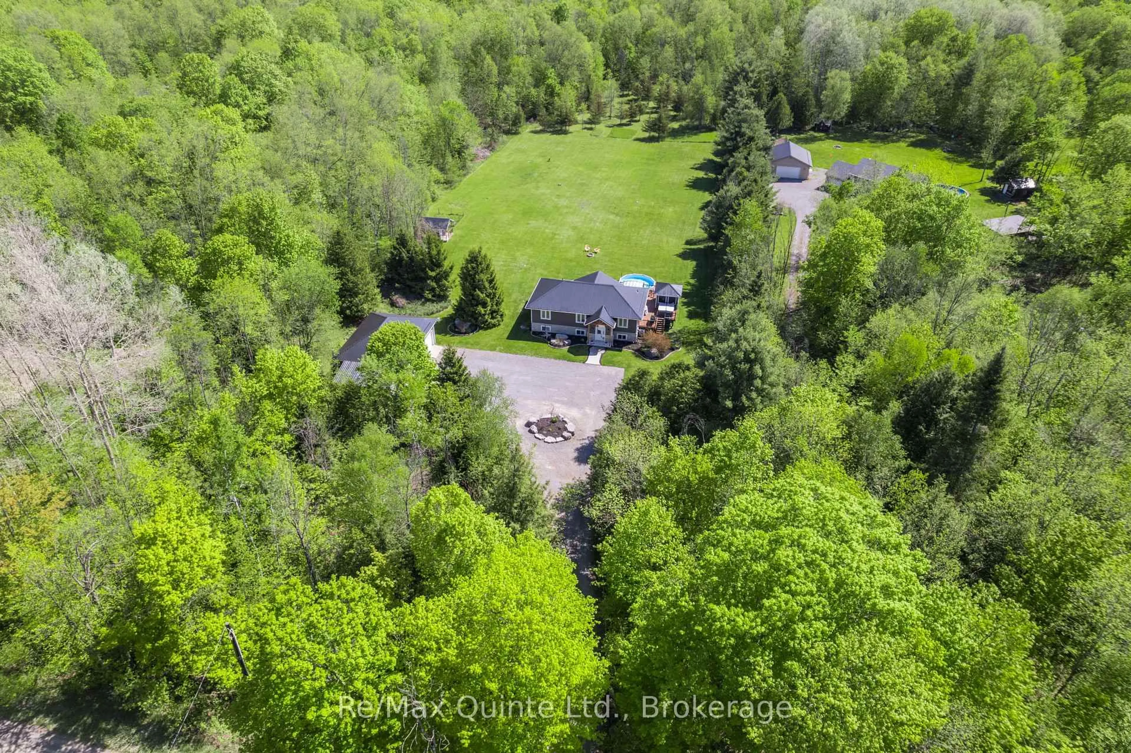 A pic from outside/outdoor area/front of a property/back of a property/a pic from drone, forest/trees view for 475 Douglas Rd, Madoc Ontario K0K 2K0
