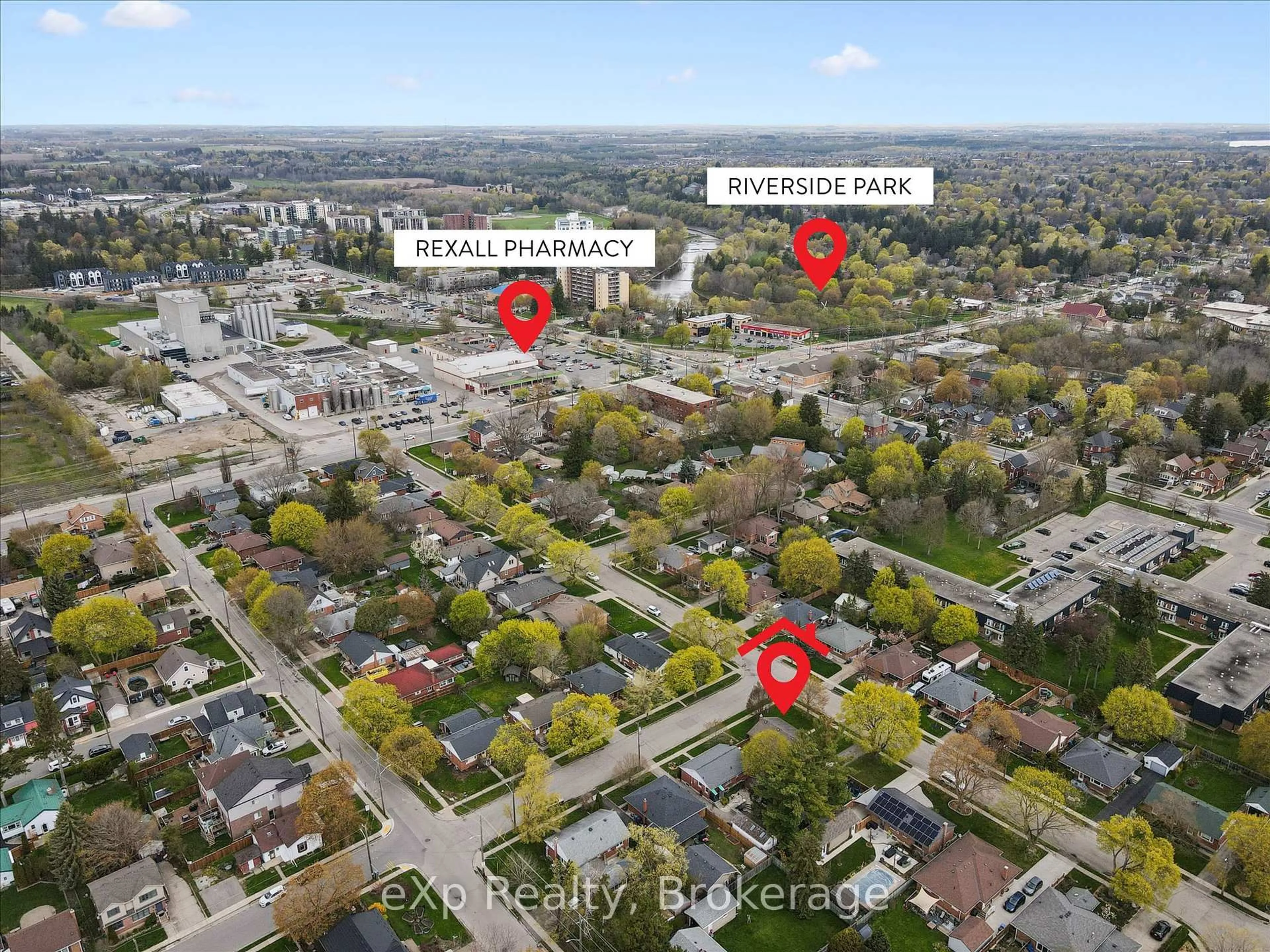 A pic from outside/outdoor area/front of a property/back of a property/a pic from drone, street for 14 Glenwood Ave, Guelph Ontario N1H 4L2