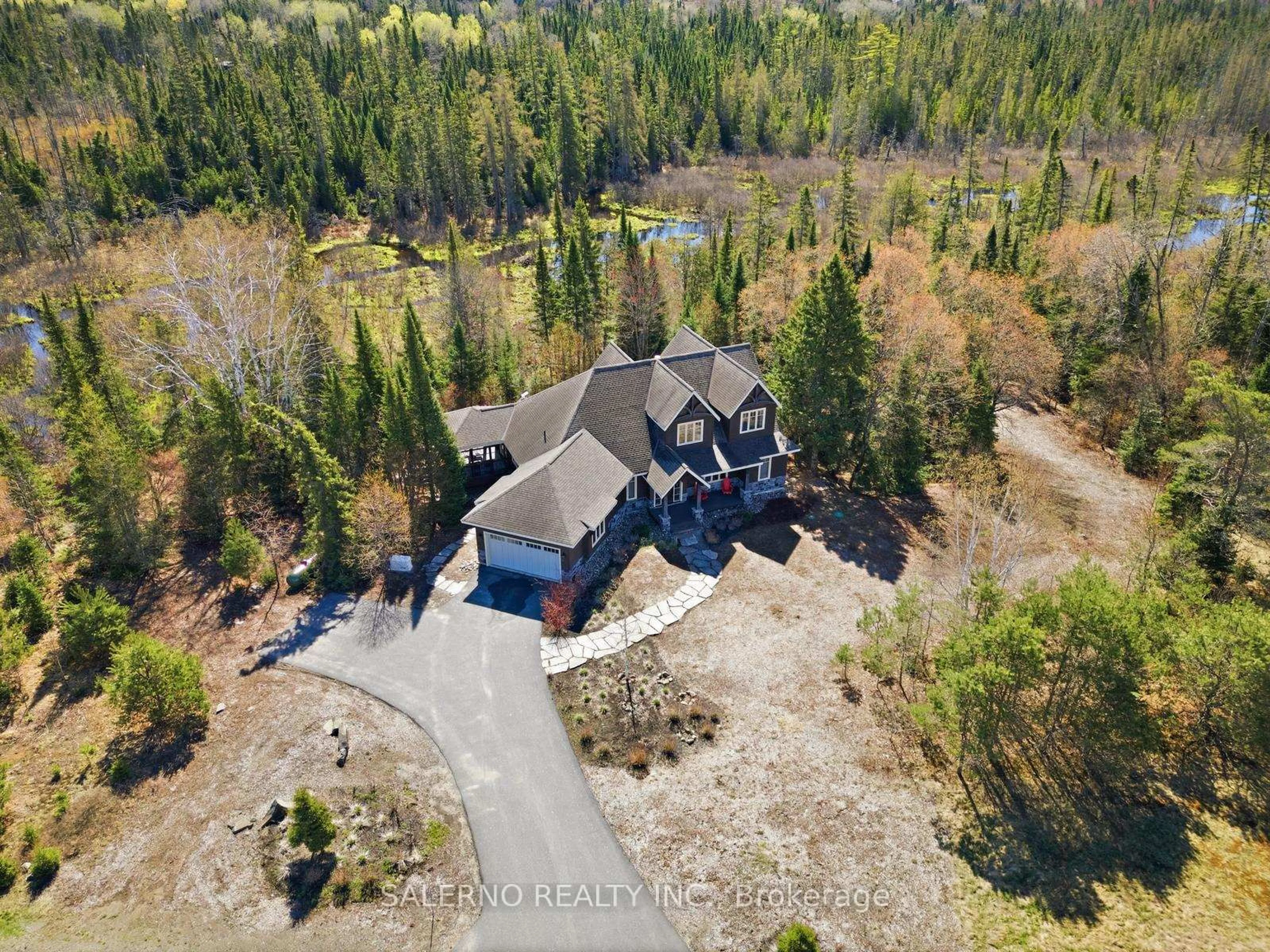 A pic from outside/outdoor area/front of a property/back of a property/a pic from drone, forest/trees view for 1078 Echo Hills Rd #30, Lake of Bays Ontario P1H 2J6