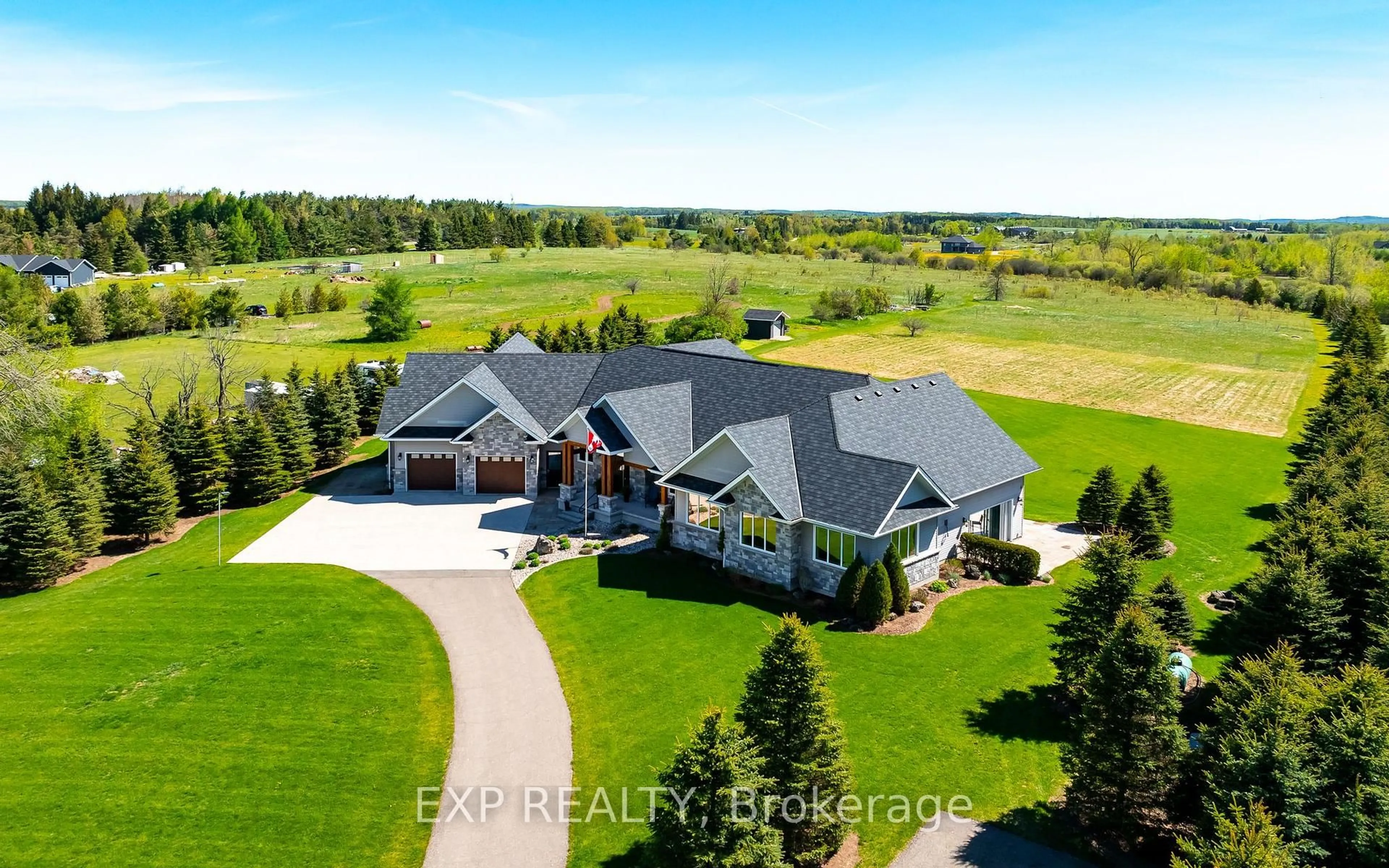 A pic from outside/outdoor area/front of a property/back of a property/a pic from drone, unknown for 473449 County Rd 11, Amaranth Ontario L9W 0R3
