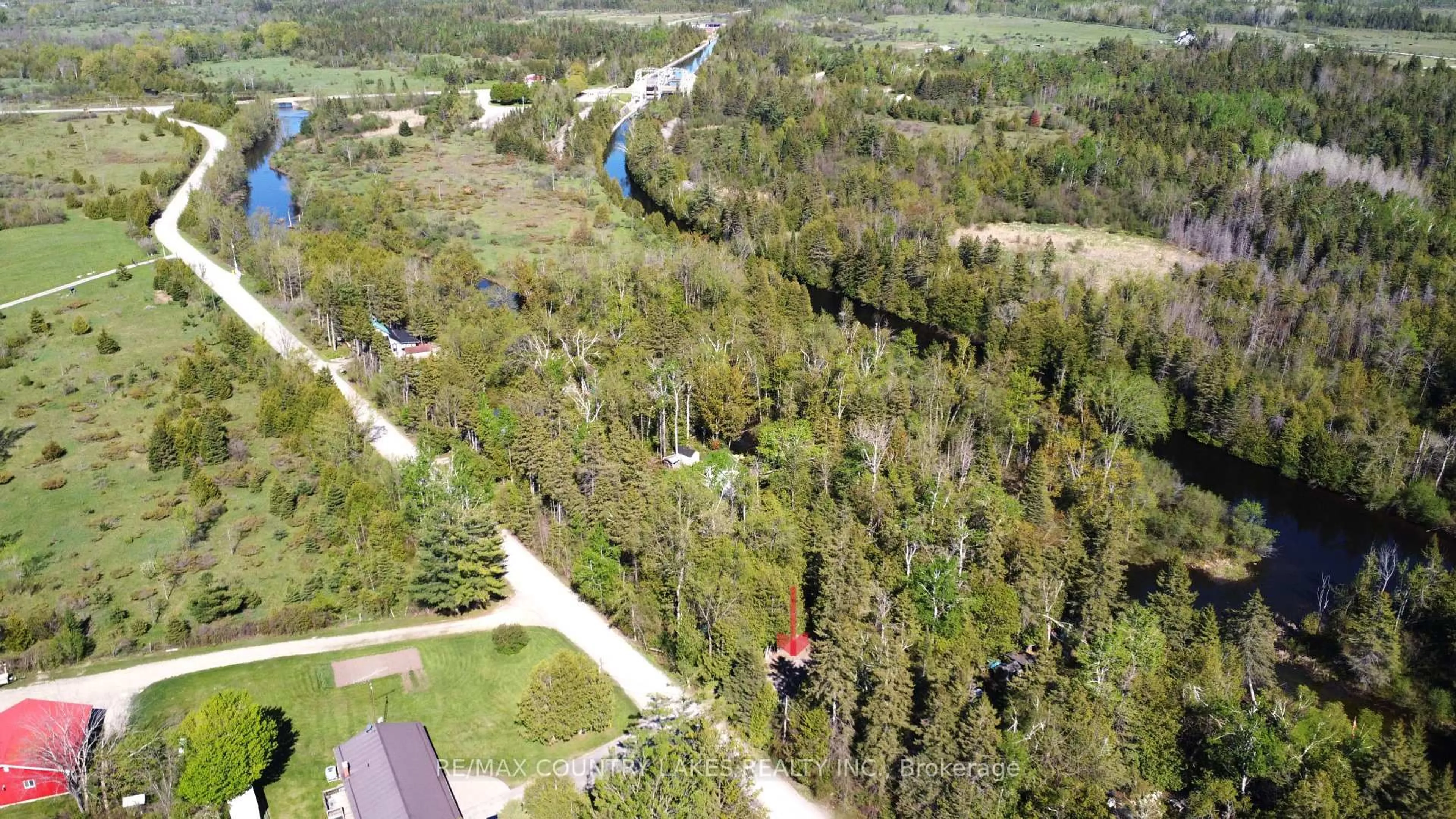 A pic from outside/outdoor area/front of a property/back of a property/a pic from drone, forest/trees view for 77 McGuire Beach Rd, Kawartha Lakes Ontario K0M 2B0