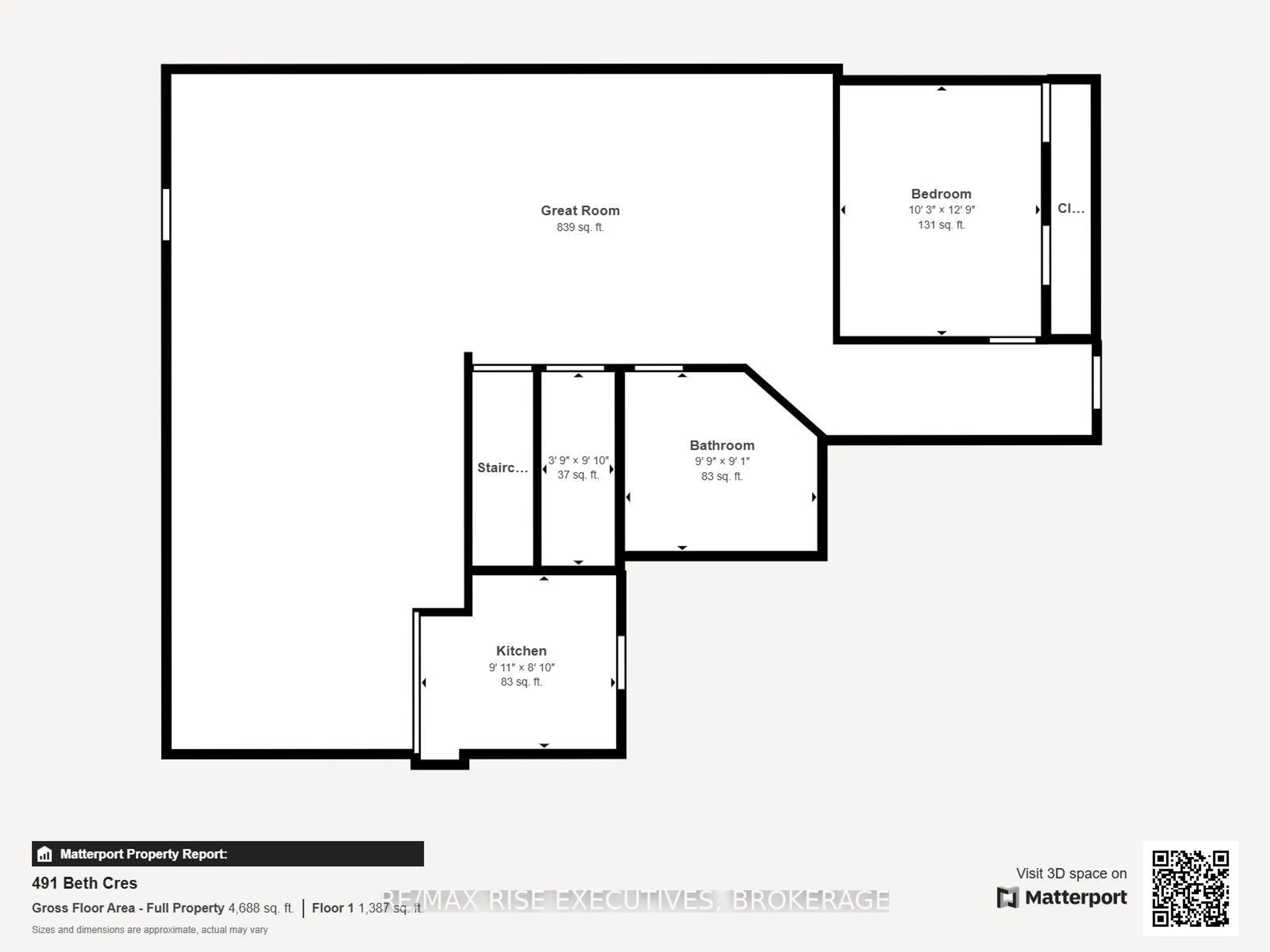 Floor plan for 491 Beth Cres, Kingston Ontario K7P 0K9