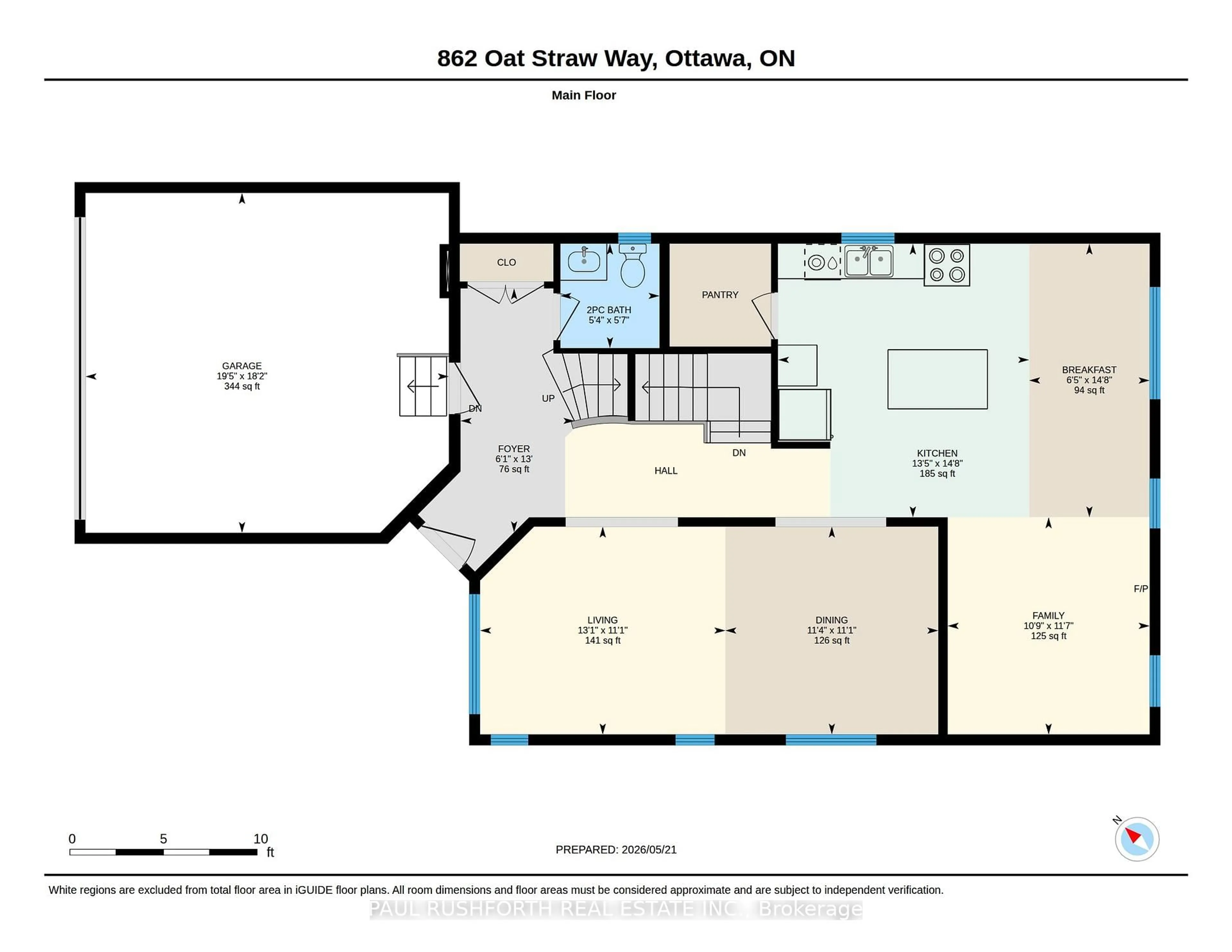 Floor plan for 862 Oat Straw Way, Ottawa Ontario K1T 0M2
