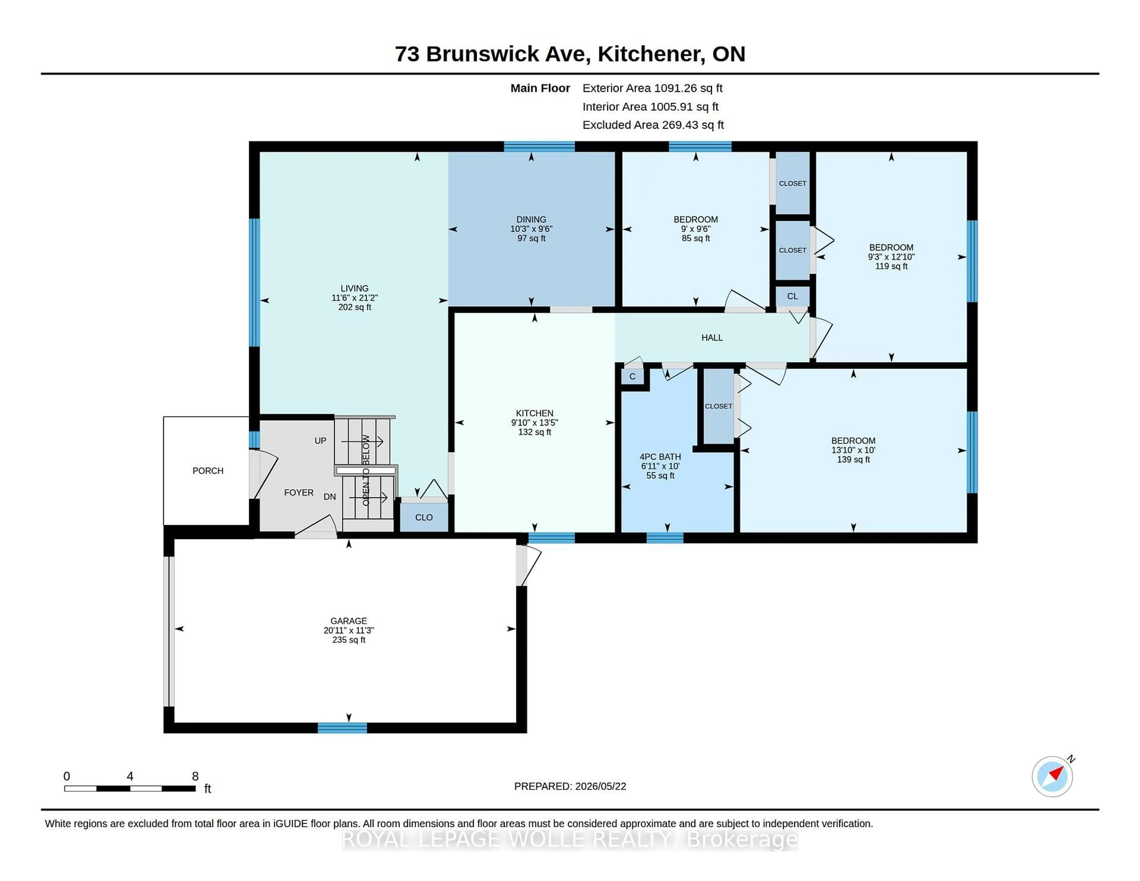 Floor plan for 73 Brunswick Ave, Kitchener Ontario N2H 4E7