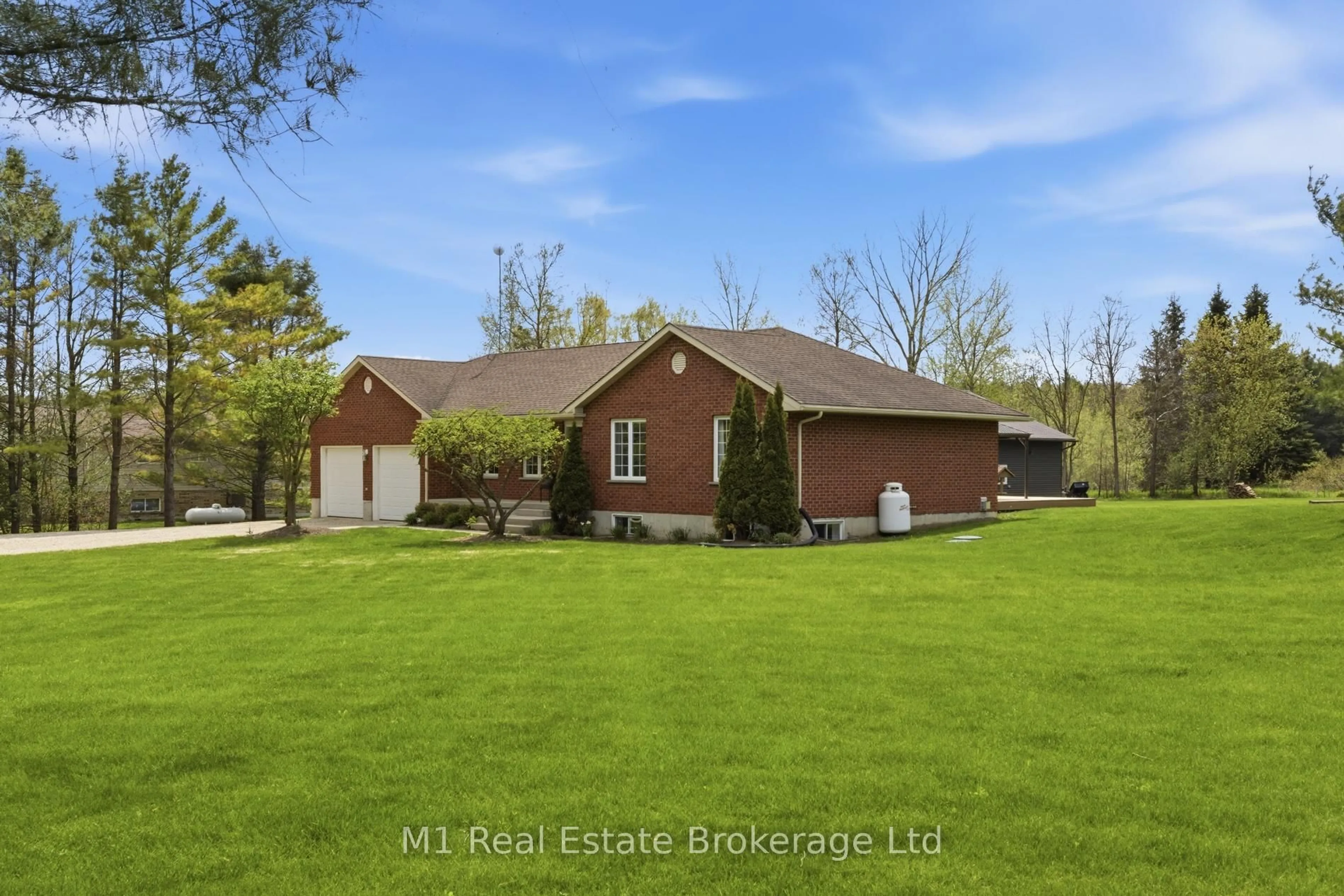 A pic from outside/outdoor area/front of a property/back of a property/a pic from drone, water/lake/river/ocean view for 9632 Concession Rd 4, Wellington North Ontario N0G 2L0