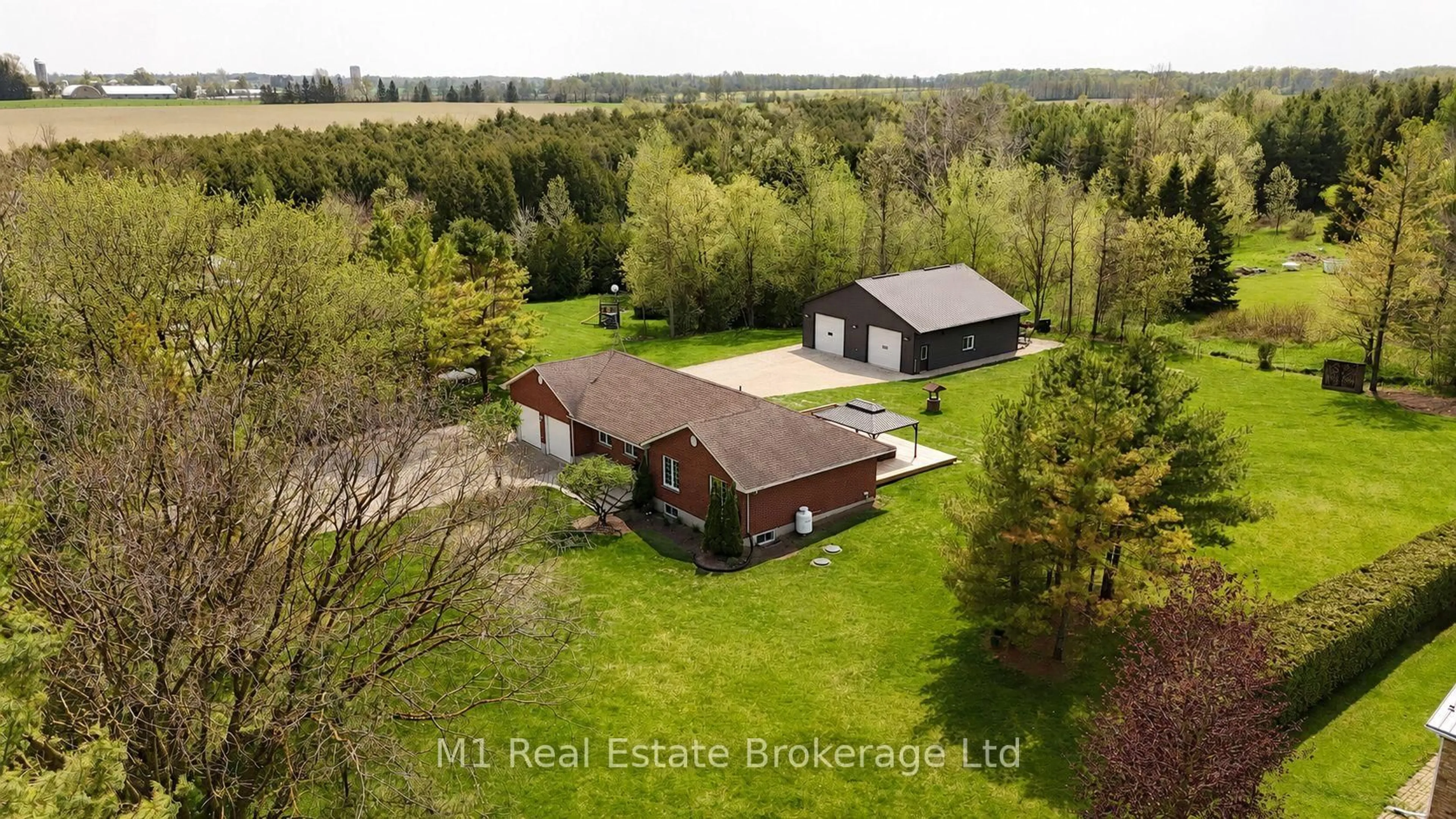 A pic from outside/outdoor area/front of a property/back of a property/a pic from drone, unknown for 9632 Concession Rd 4, Wellington North Ontario N0G 2L0