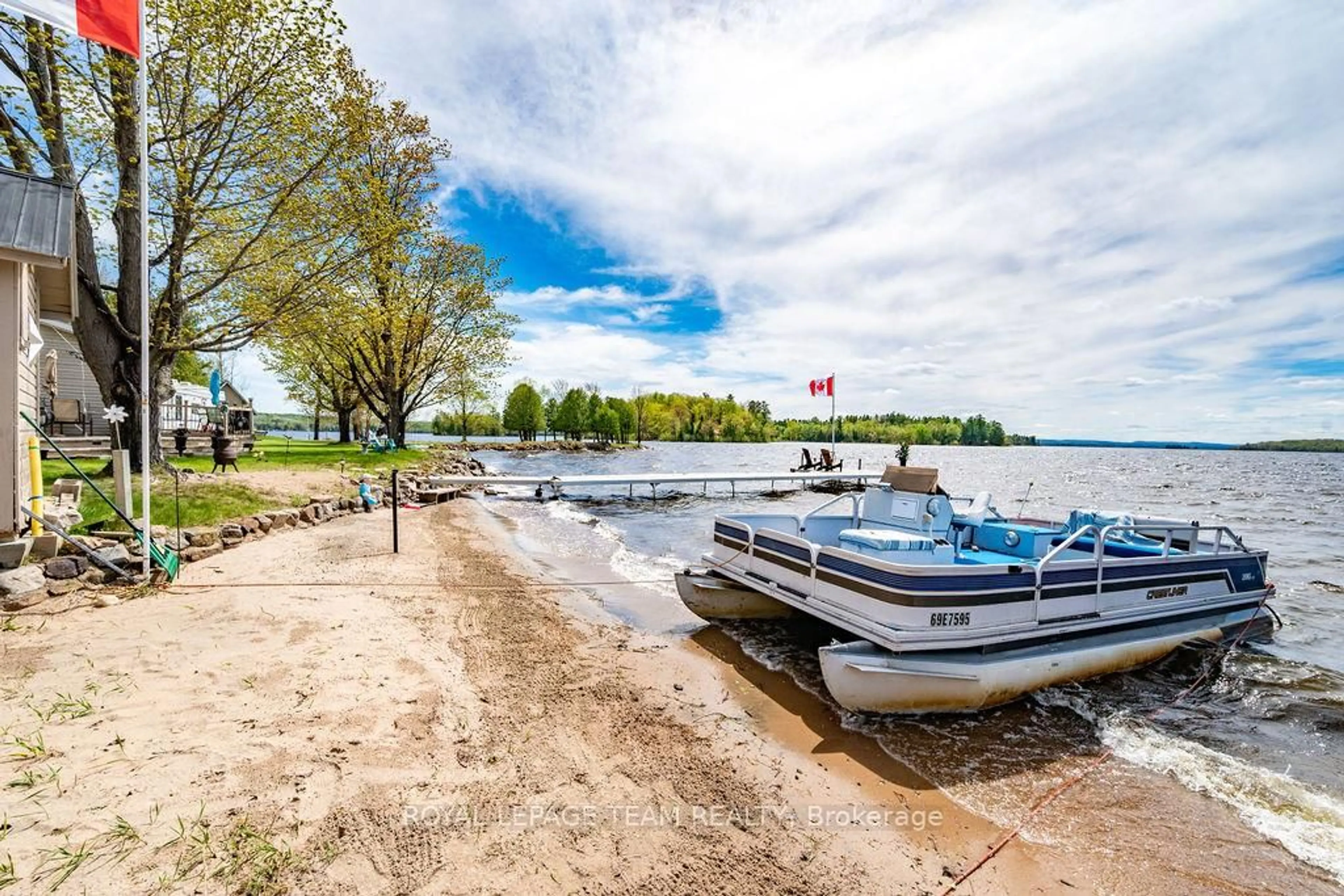 Patio, water/lake/river/ocean view for 437 Island View Dr, Golden Lake Ontario K0J 1X0