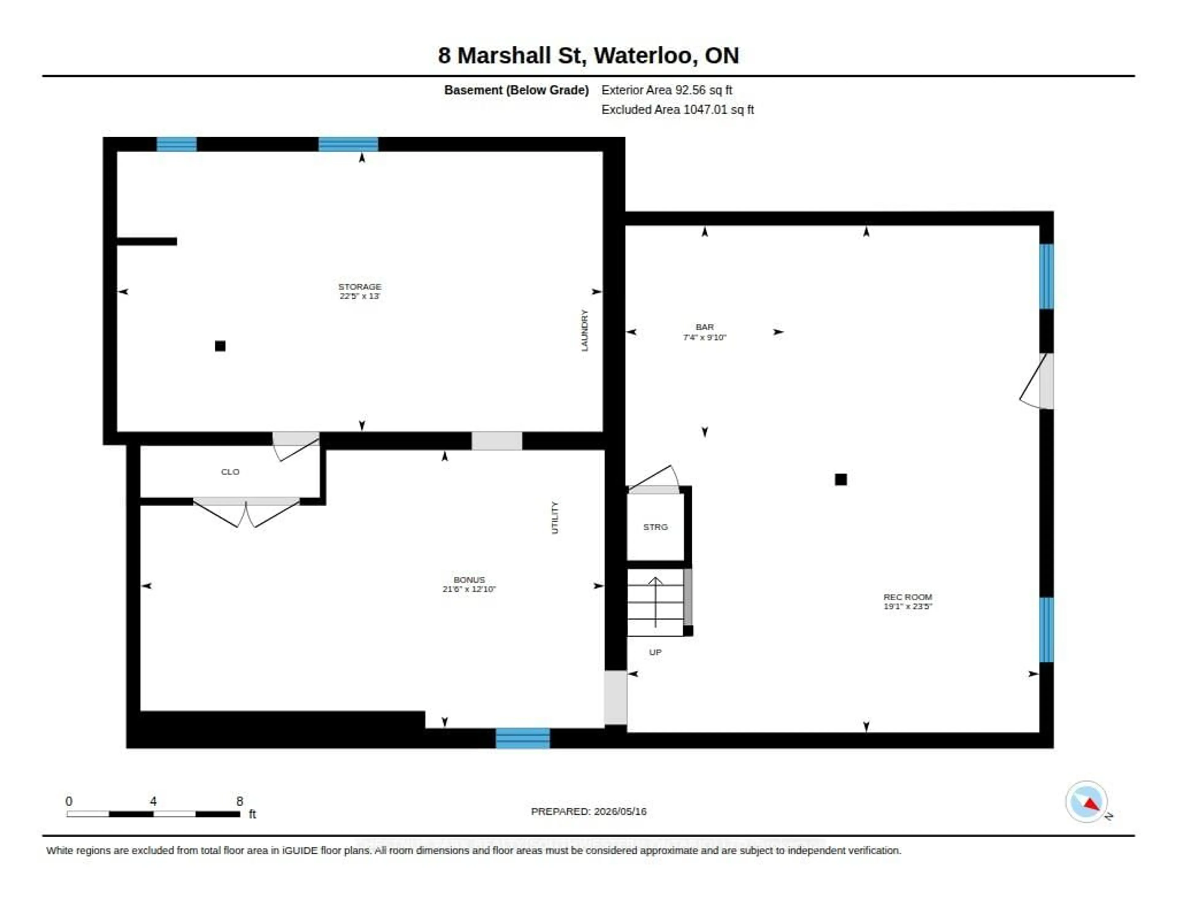 Floor plan for 8 Marshall St, Waterloo Ontario N2J 2T2