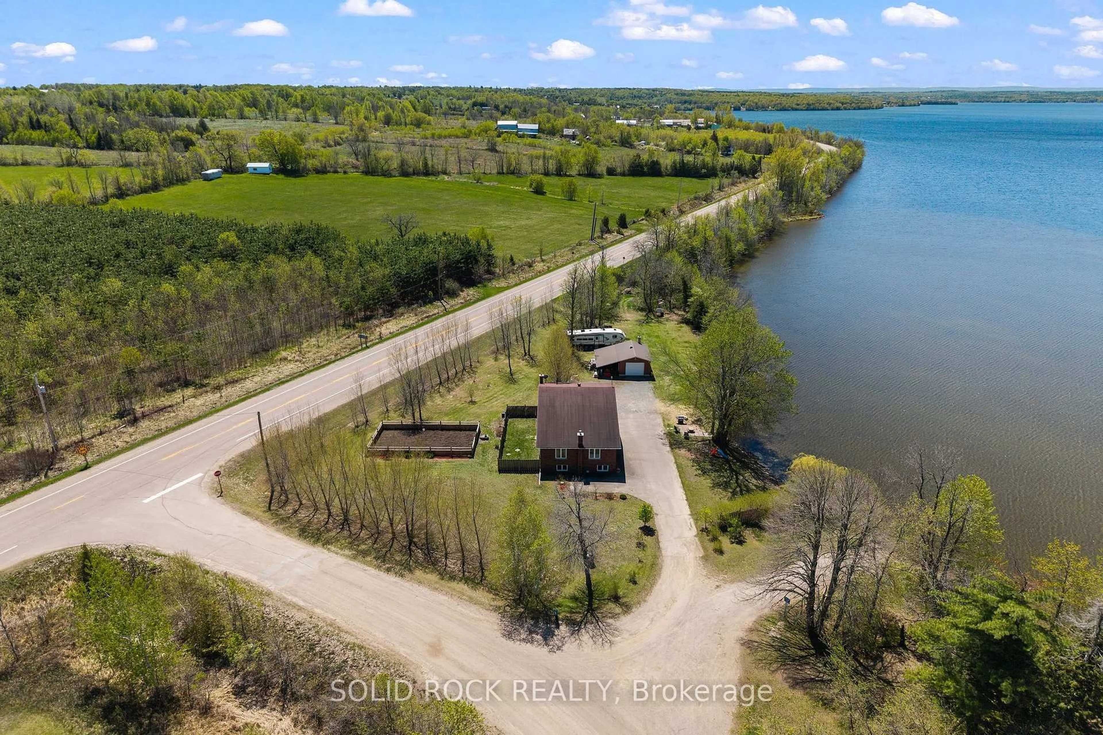 A pic from outside/outdoor area/front of a property/back of a property/a pic from drone, water/lake/river/ocean view for 86 Township Park Rd, Eganville Ontario K0J 1T0